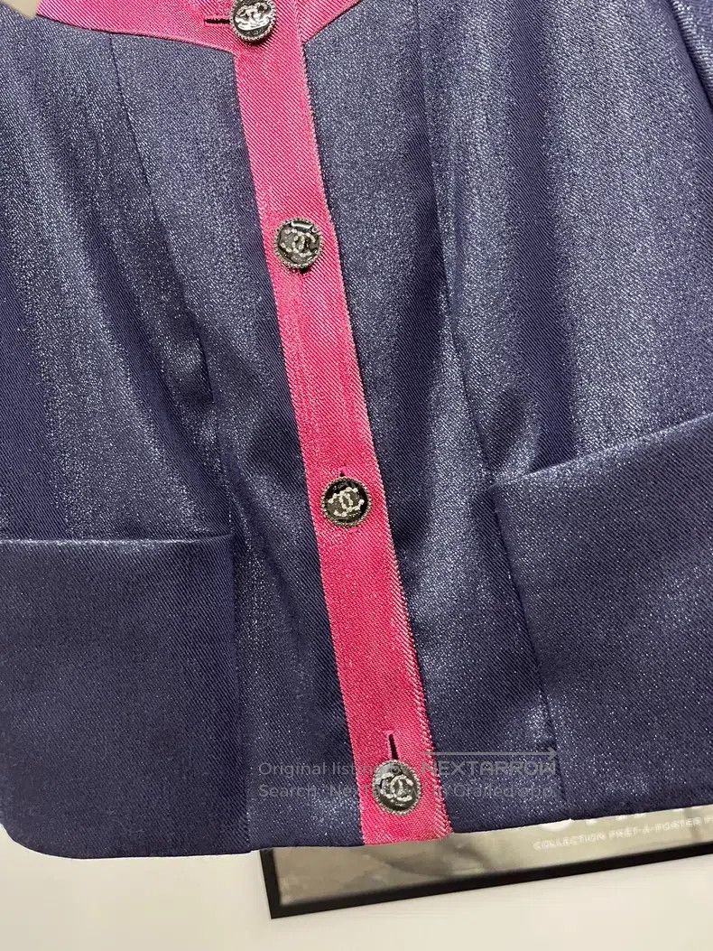 Chanel Chanel 22K blue and pink colour block short-sleeved cardig Size XS / US 0-2 / IT 36-38 - 2 Thumbnail