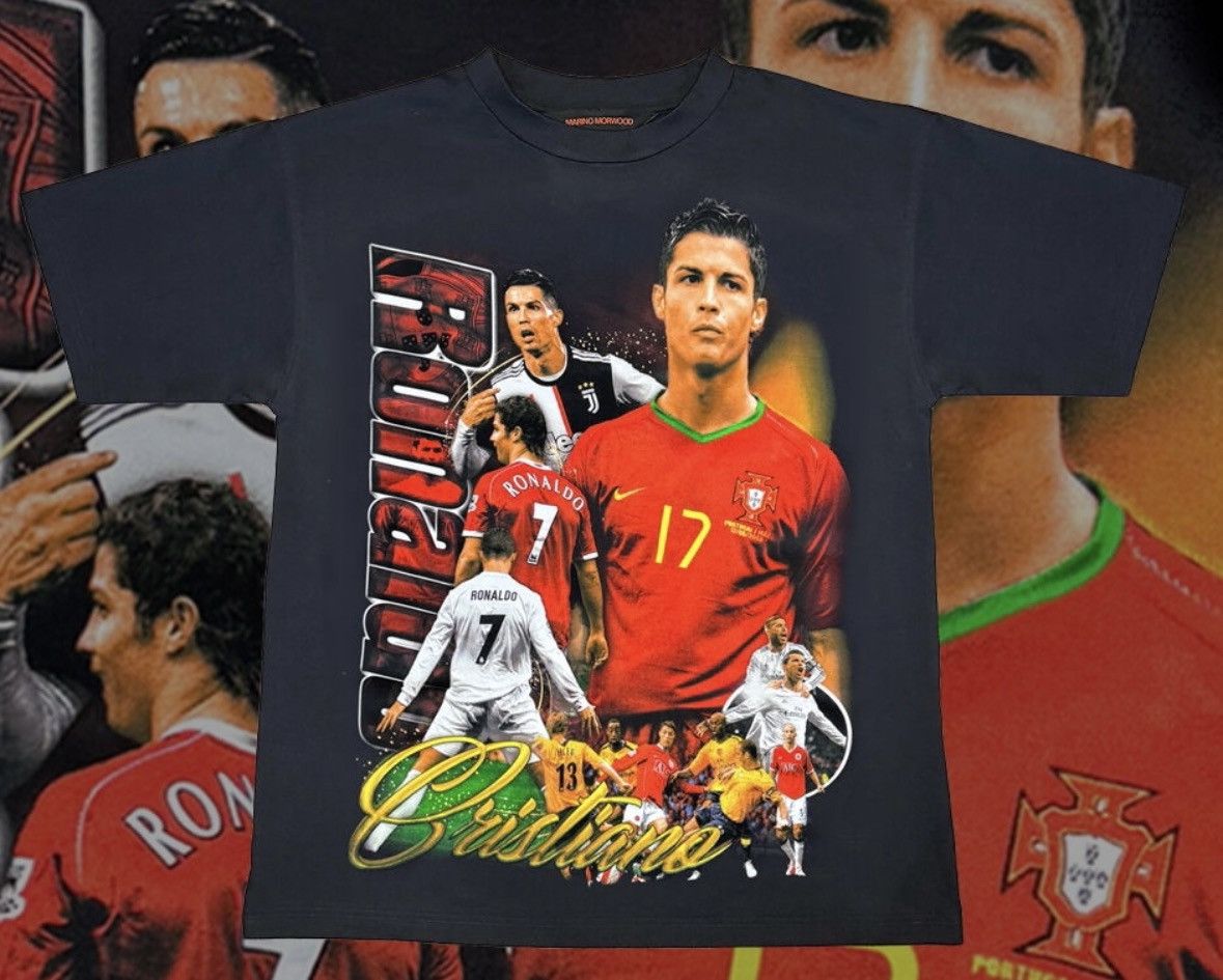 Marino Morwood Cristiano Ronaldo Marino Morwood Bootleg Black Tee Large Size US L / EU 52-54 / 3 - 1 Thumbnail
