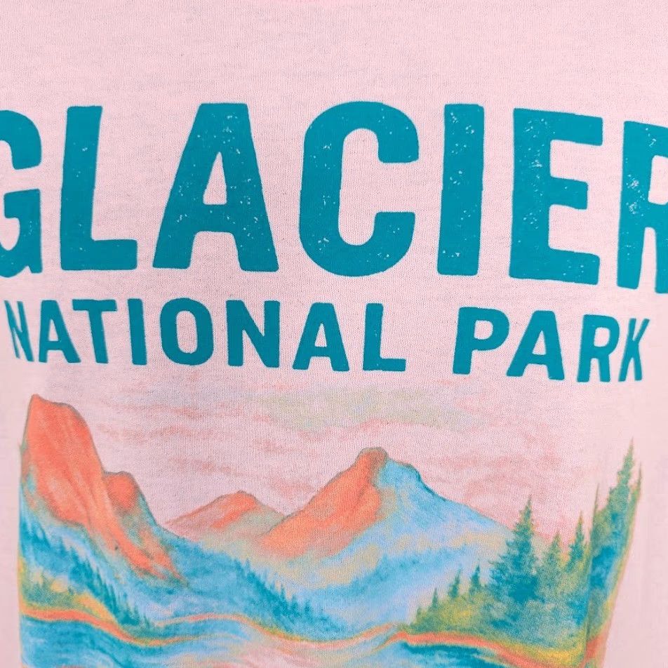 Vintage Glacier National Park T Shirt Mens Size Medium Pink Montana Travel Destination Bowery Shirt (Men) Size US M / EU 48-50 / 2 - 3 Thumbnail