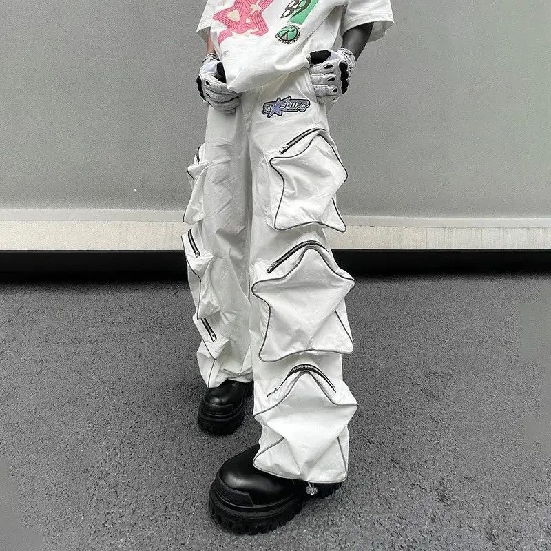 Japanese Brand × Vintage Reflective pants with stars and pockets hip-hop Harajuku Size US 32 / EU 48 - 1 Thumbnail