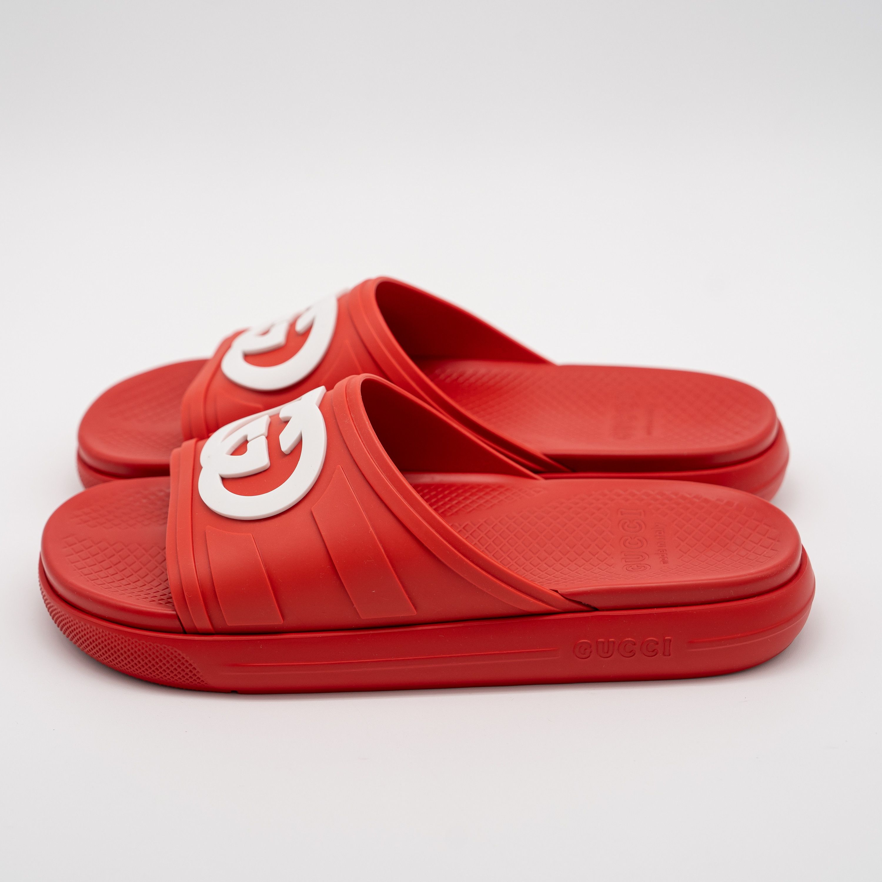 Gucci 7G 7.5 US Gucci GG White Red Slides Sandals Rubber Size US 7.5 / EU 40-41 - 4 Thumbnail