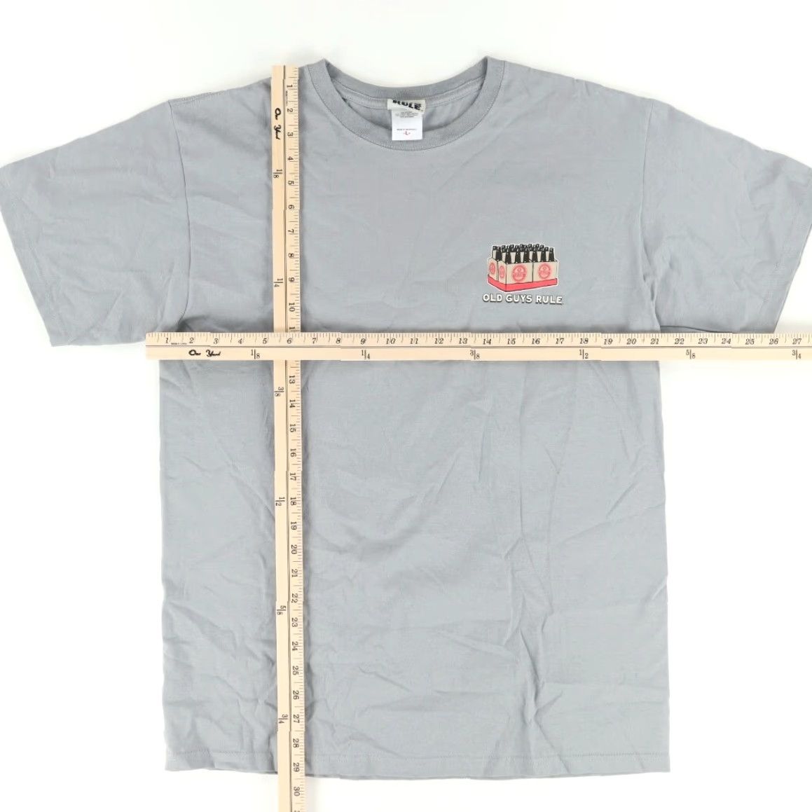 Vintage Old Guys Rule Shirt Men L Gray Case Worker Beer Solid T-Shirt Size US L / EU 52-54 / 3 - 4 Thumbnail