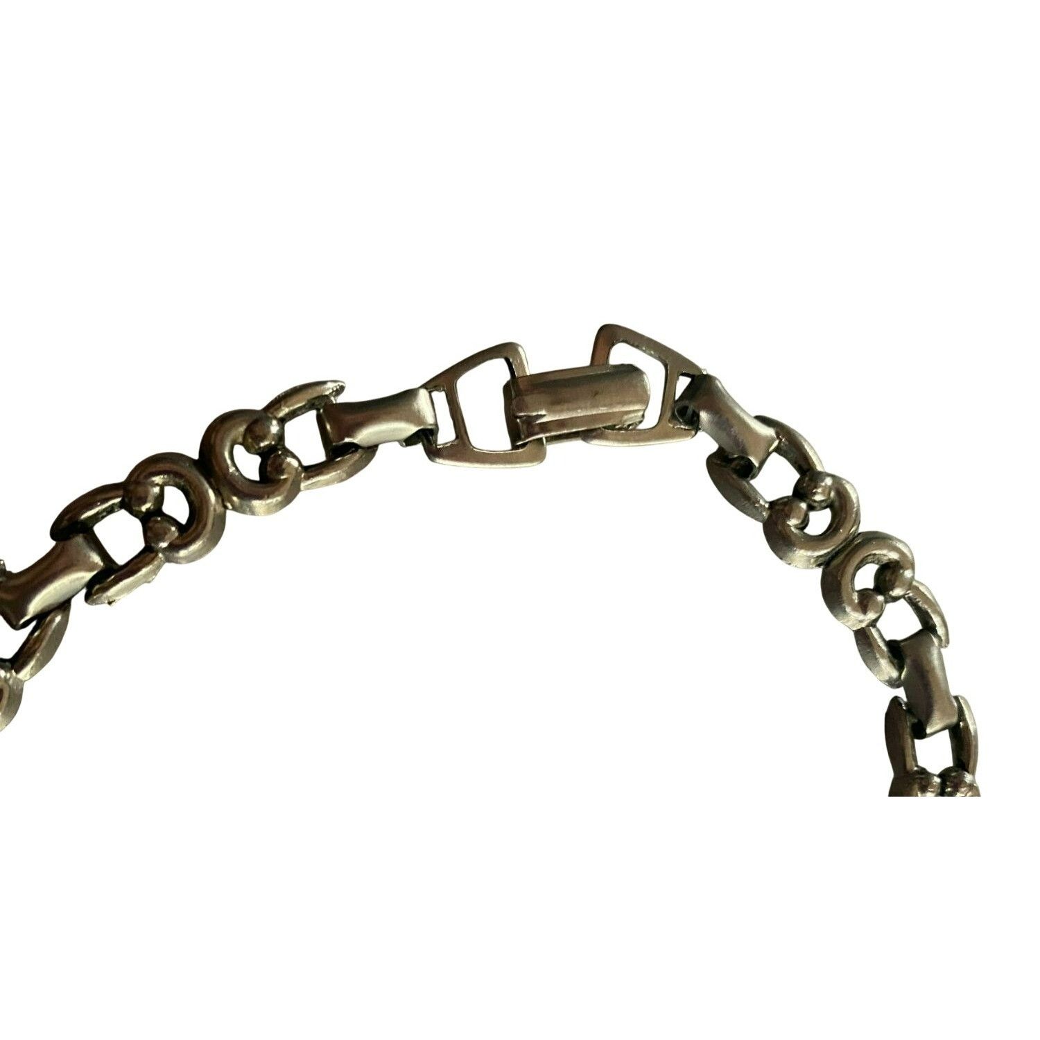 Other Vintage Unique Heavy Silver tone Chain-Link Necklace With Or Size ONE SIZE - 4 Thumbnail