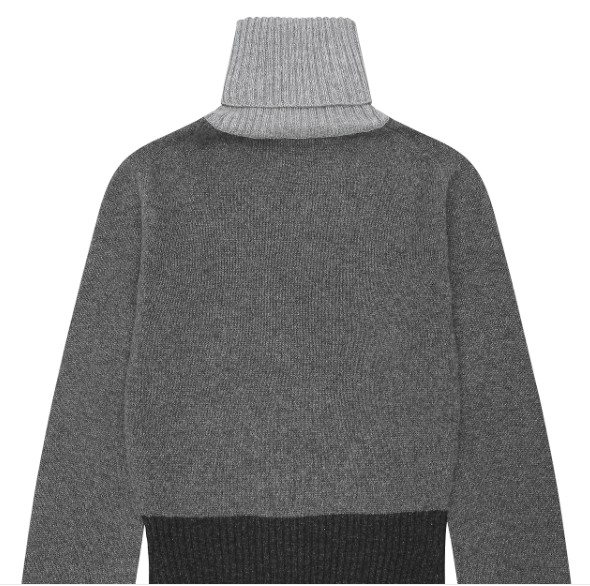 Loro Piana o1w1db10724 Turtleneck Cashmere Sweater in Black/Grey Size XXL / US 16-18 / IT 52-54 - 3 Thumbnail