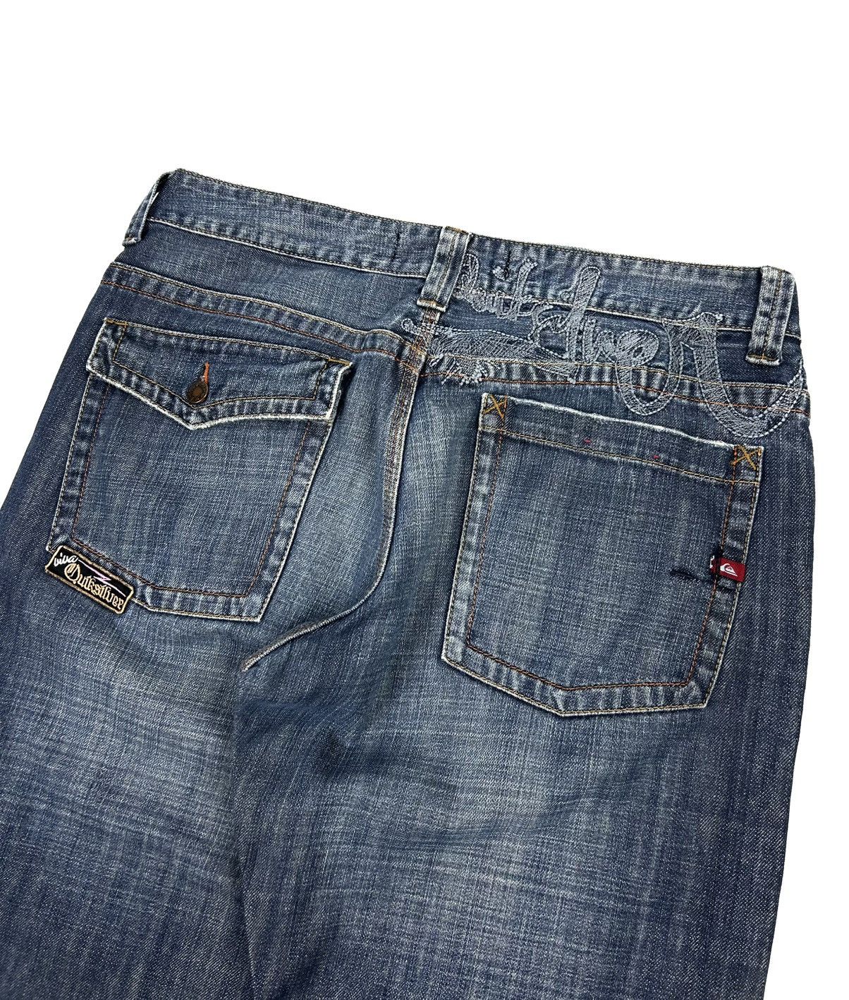 Quiksilver Vintage 90’s Quiksilver Blue Jeans Embroidered Big Logo Y2K Size US 36 / EU 52 - 3 Thumbnail