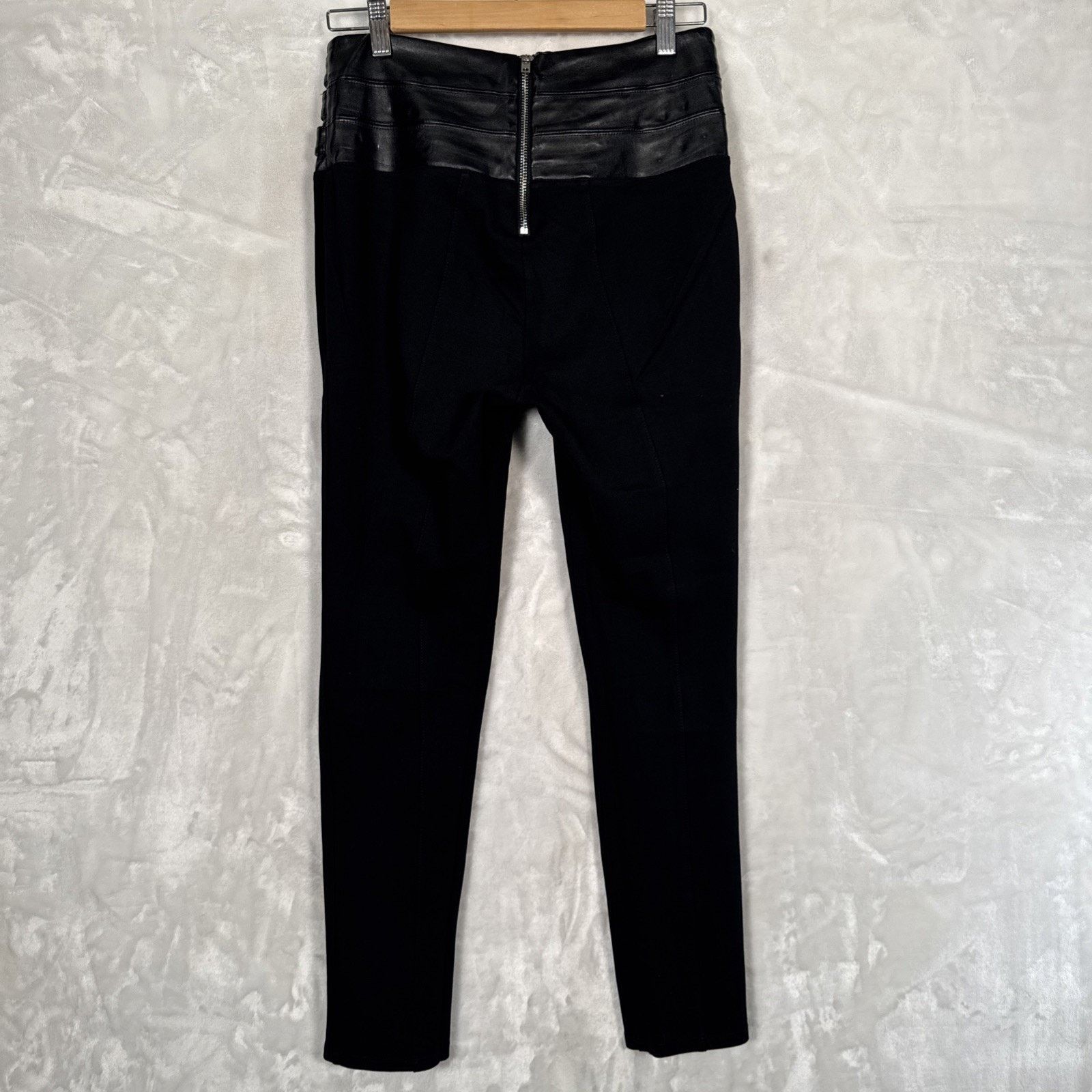 Bebe MP - Bebe Black Triple Belted Pleather Top Tapered Leg Back Size 32" / US 10 / IT 46 - 15 Thumbnail