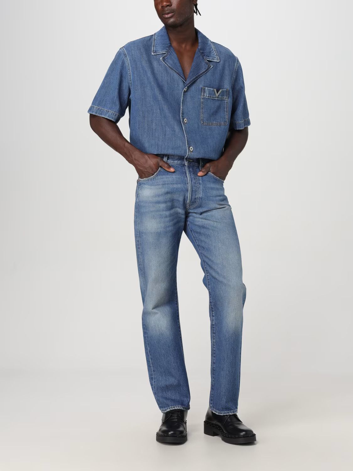 Valentino o1s22i1n1224 Denim Shirt in Blue Size US M / EU 48-50 / 2 - 1 Thumbnail