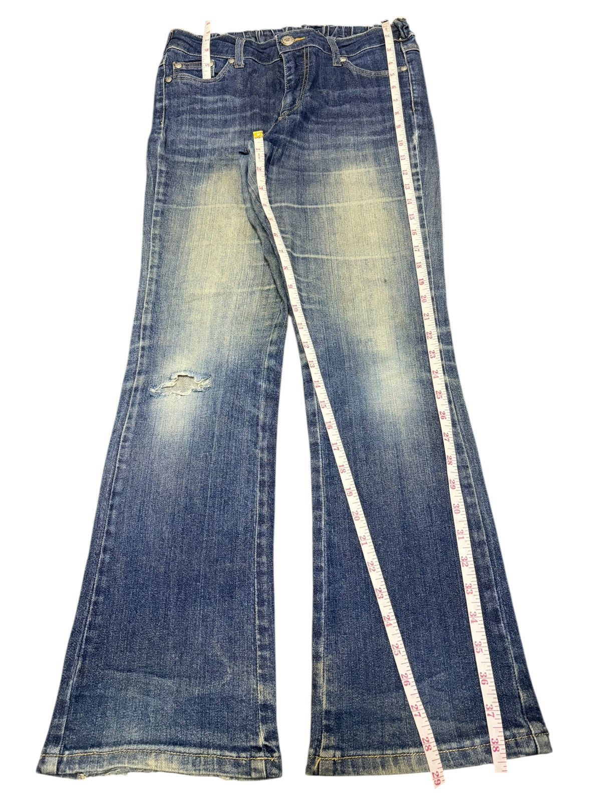 Disney Vintage Disney Embroidered Mud Wash Distressed Flare Jeans Size 28" / US 6 / IT 42 - 7 Thumbnail