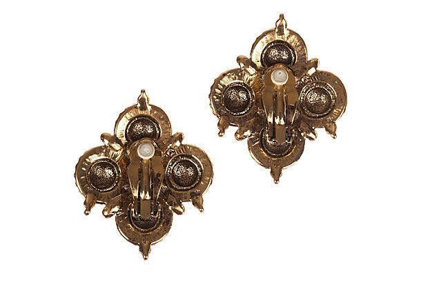 Designer Barrera for Avon 18 kt gold plated Tribal Earrings Size ONE SIZE - 3 Thumbnail