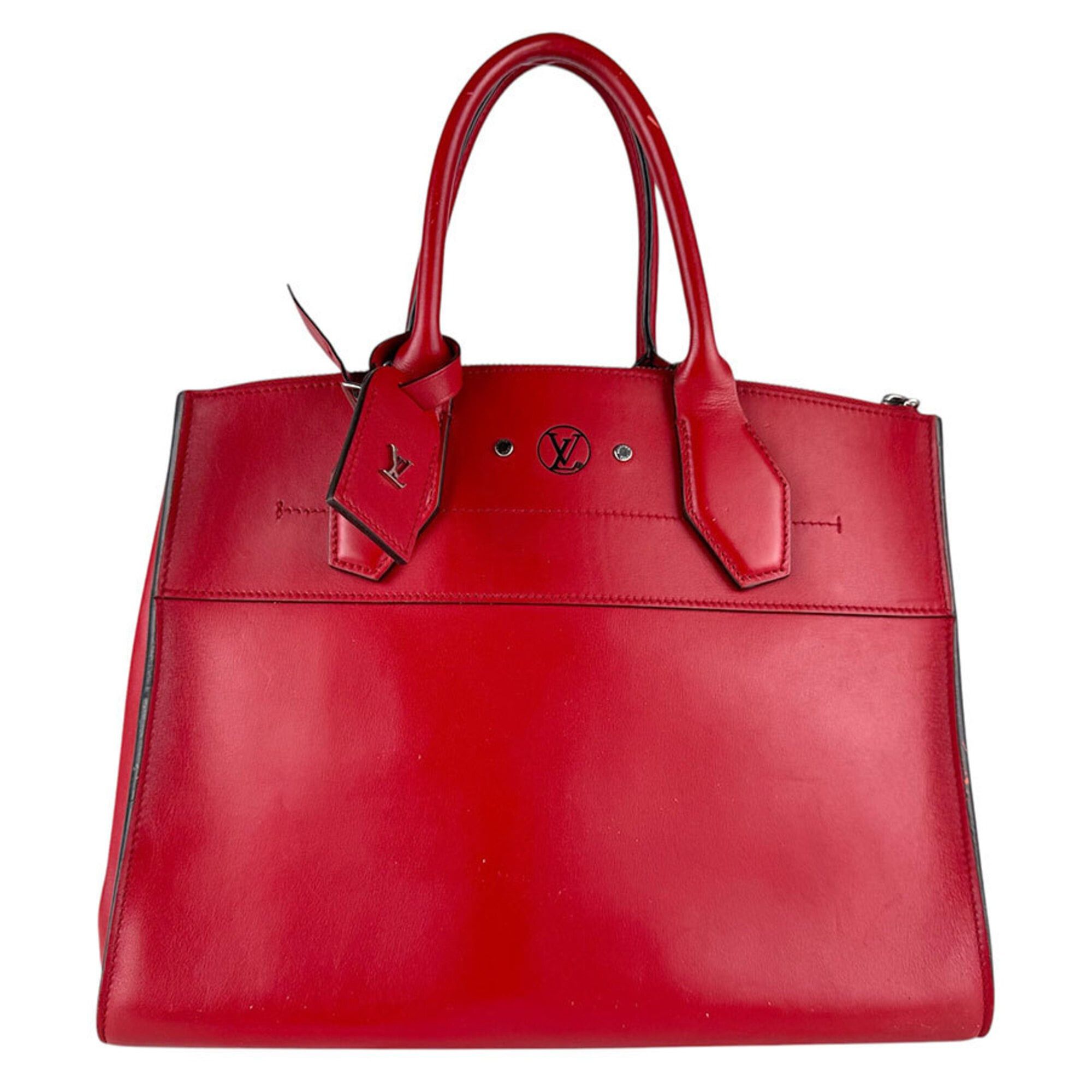 Louis Vuitton Louis Vuitton City Steamer MM Leather Handbag/Shoulder Bag, Red/Silver, Women's, M51027 z9099 Size ONE SIZE - 1 Thumbnail