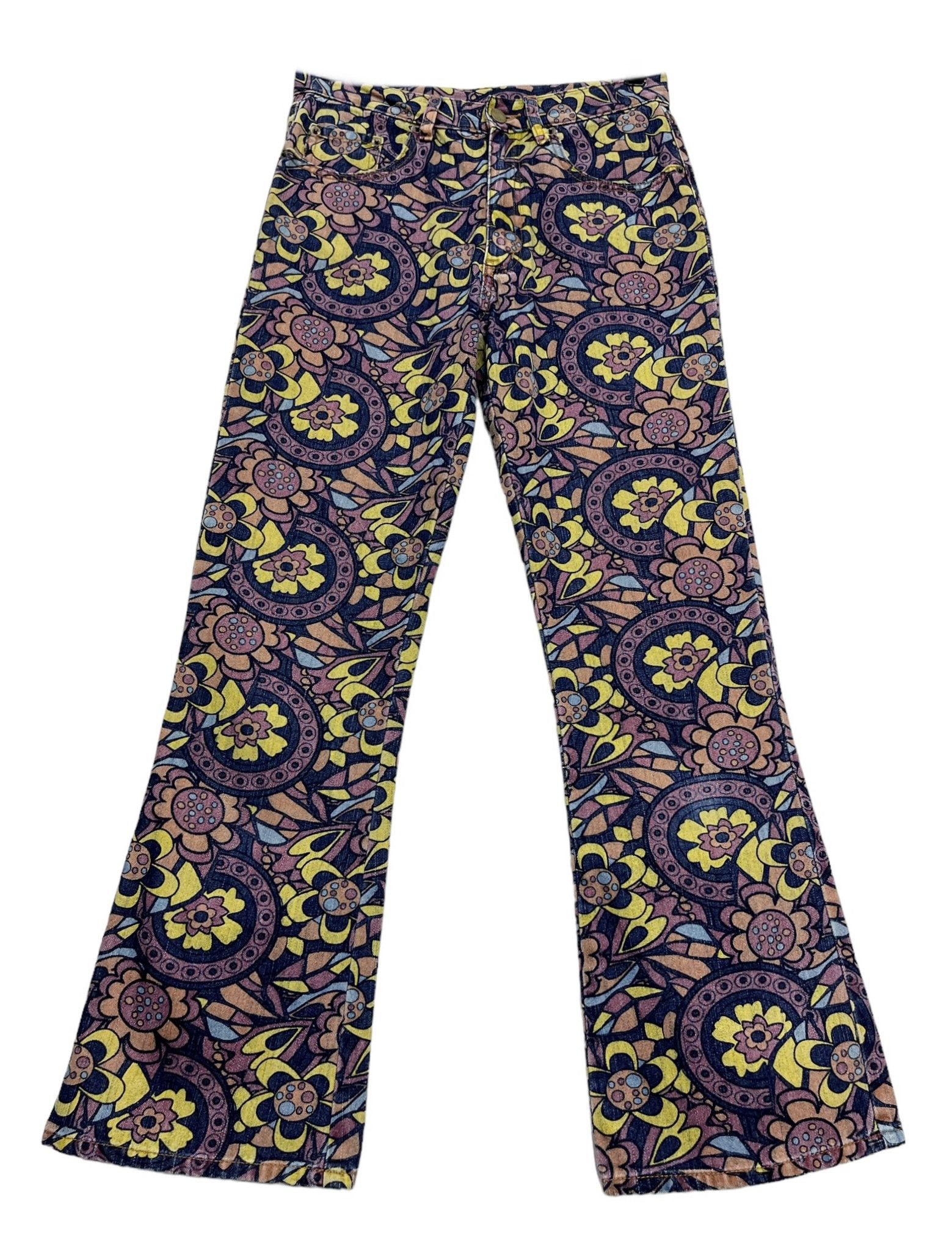 Vintage 90’s! Full Print Flower Murakami's Style Woman's Flared Size 28" / US 6 / IT 42 - 9 Thumbnail