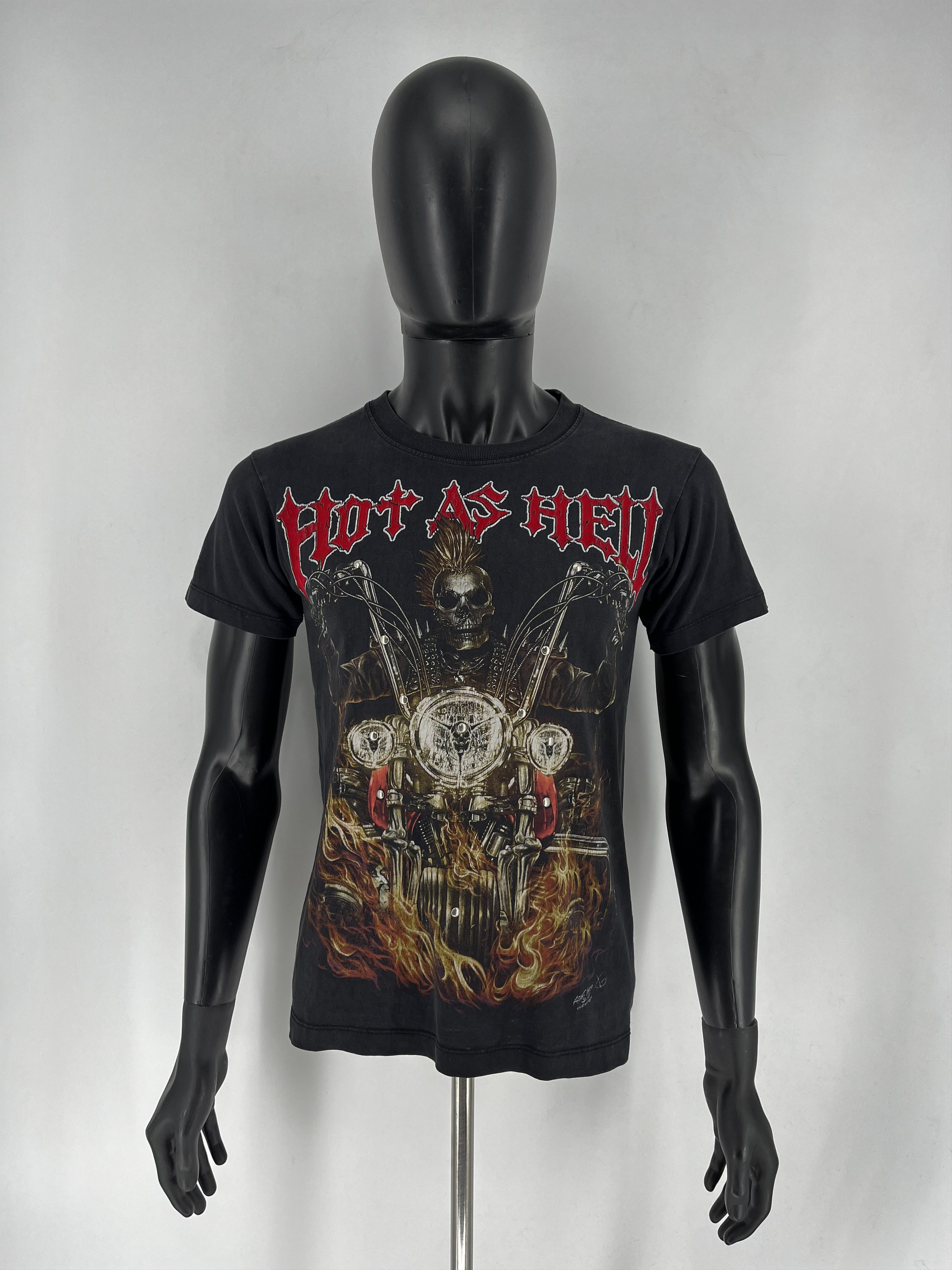 Band Tees Rock Chang Hot as Hell Vintage Skull Ghost Rider Tee Size US S / EU 44-46 / 1 - 2 Thumbnail