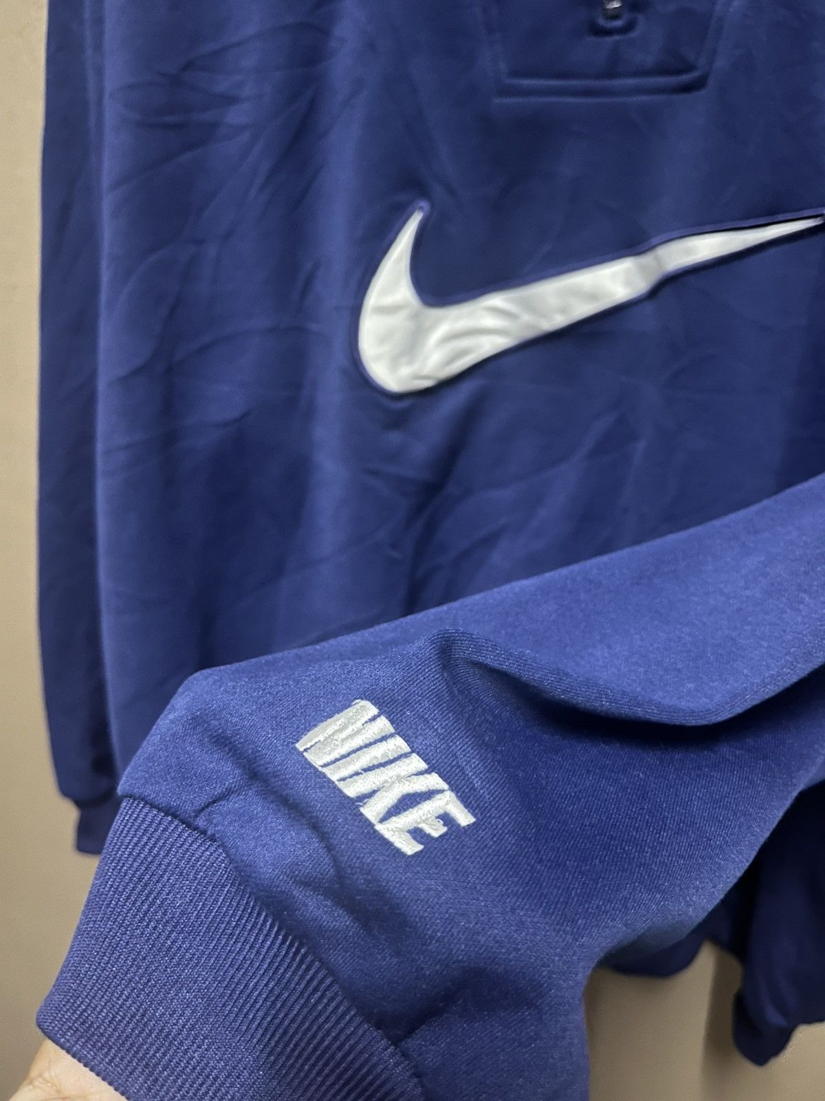 Nike × Vintage Vintage Nike Big Swoosh Halfzipper Size US XL / EU 56 / 4 - 4 Thumbnail