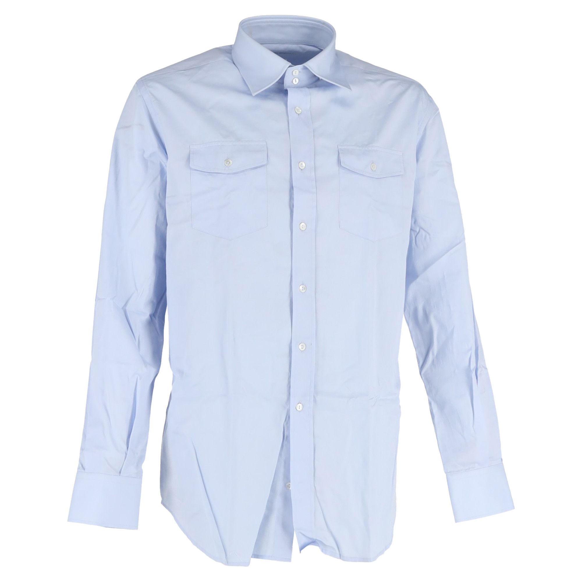 Dolce & Gabbana Dolce & Gabbana Shirt in Light Blue Cotton Size US M / EU 48-50 / 2 - 1 Thumbnail