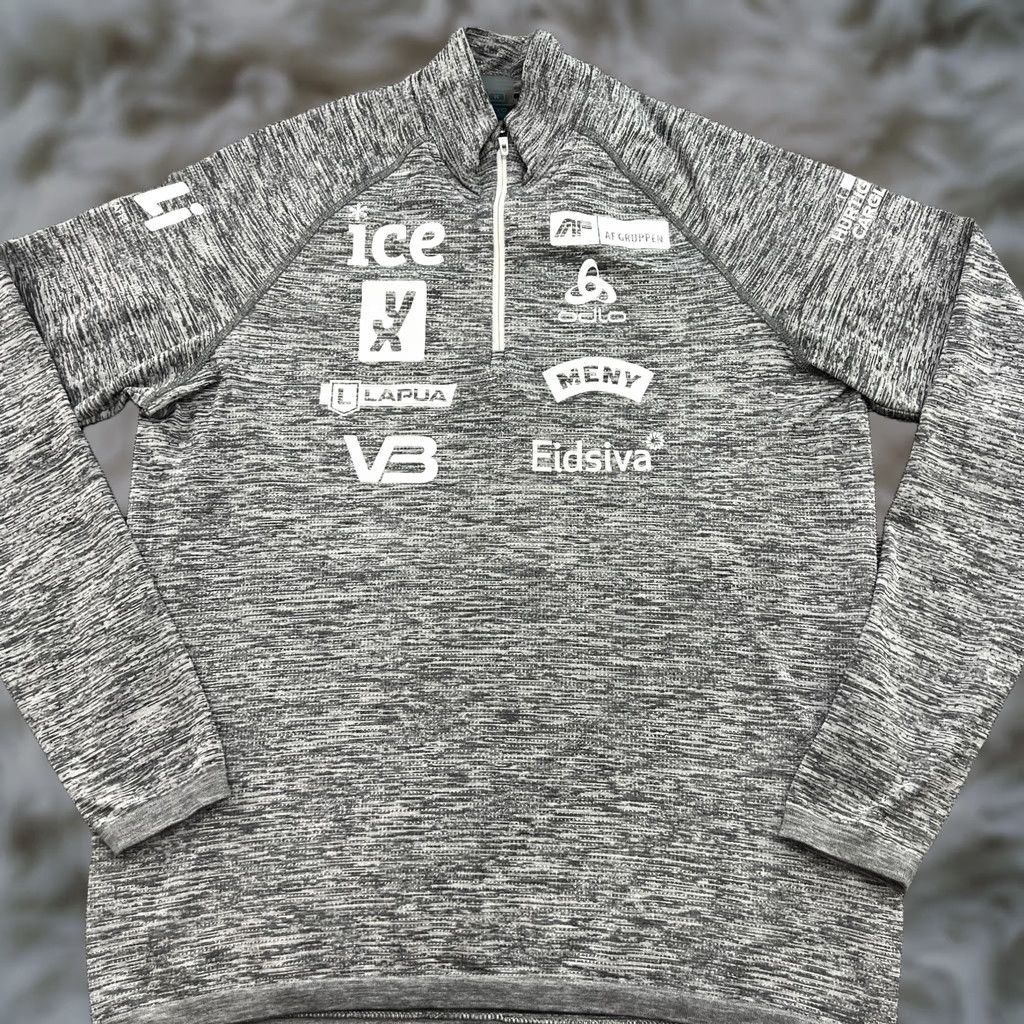 Odlo ODLO Team ICE Mens Ski Top Gray Mid Layer 1/4 Zip Stretch Long Sleeves Shirt M Mens Thermal Activewear Size US M / EU 48-50 / 2 - 1 Thumbnail