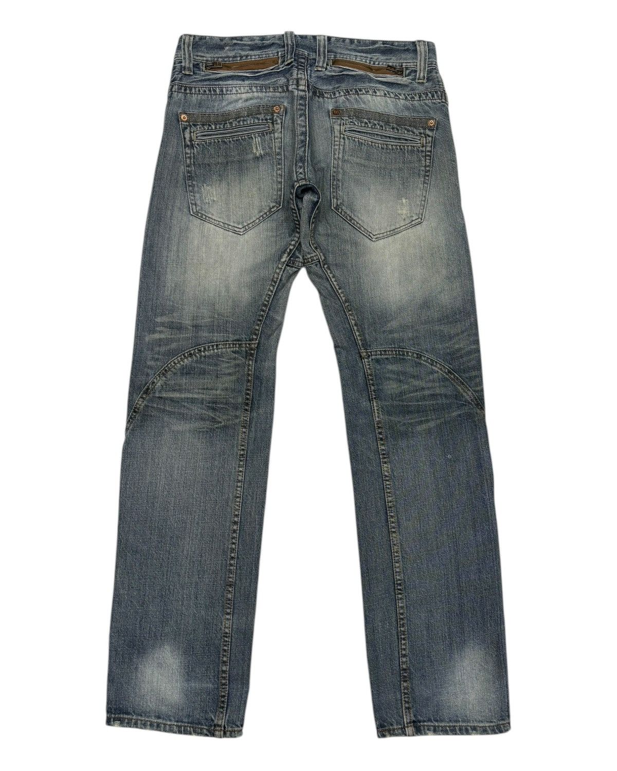 If Six Was Nine 🔥SOUL OF FREEDOM ZIPPER BIKER DENIM JEANS Size US 33 - 2 Thumbnail