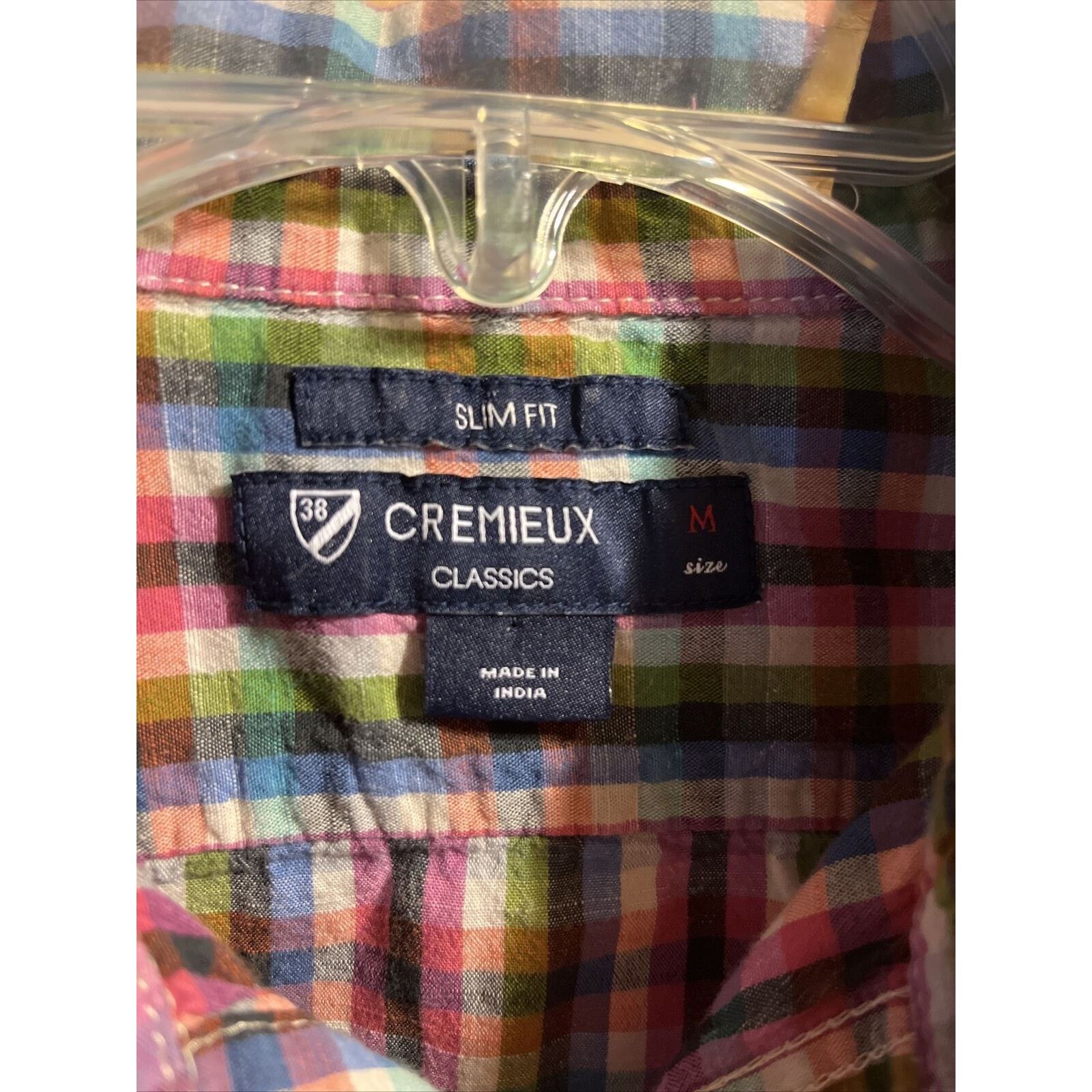 Cremieux Cremieux Men’s M Colored Check Button Cotton Slim Fit Shirt Size US M / EU 48-50 / 2 - 3 Thumbnail