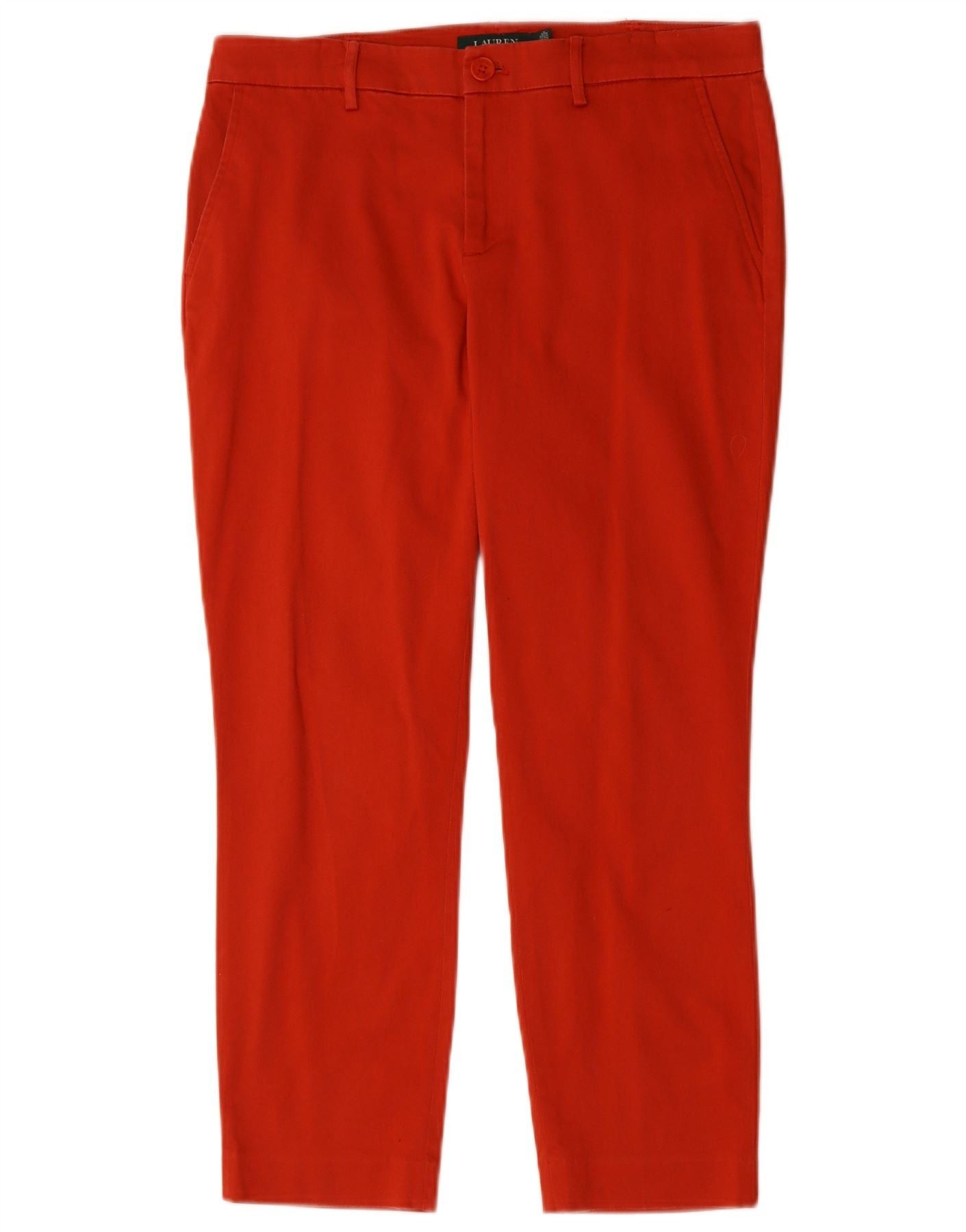 Ralph Lauren Womens Slim Casual Trousers US 8 Medium W32 L26 Red Cotton Size 27" / US 4 / IT 40 - 1 Thumbnail