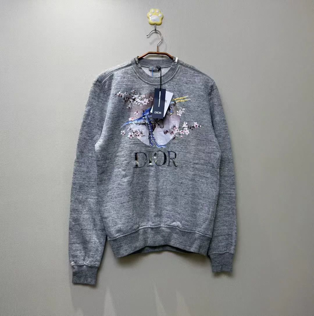 Dior dior gray dinosaur cherry blossom sweatshirt Size S / US 4 / IT 40 - 1 Thumbnail