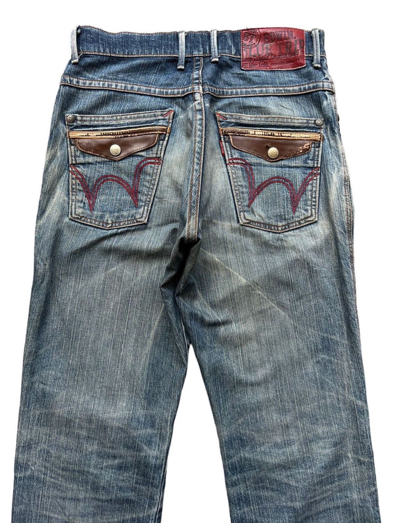 Edwin Vintage Edwin Blue Trip Distressed Jeans 32x34 Size US 32 / EU 48 - 5 Thumbnail