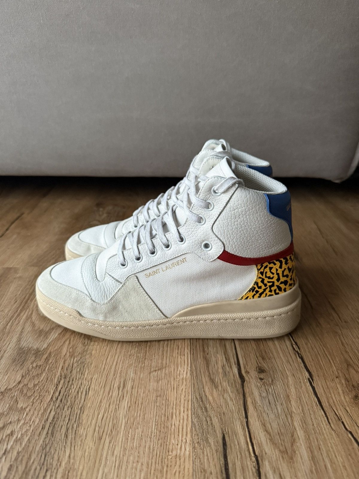 Saint Laurent Paris Saint Laurent Paris SL/24 Mid Top Sneakers – White Leopard Size US 8 / EU 41 - 4 Thumbnail