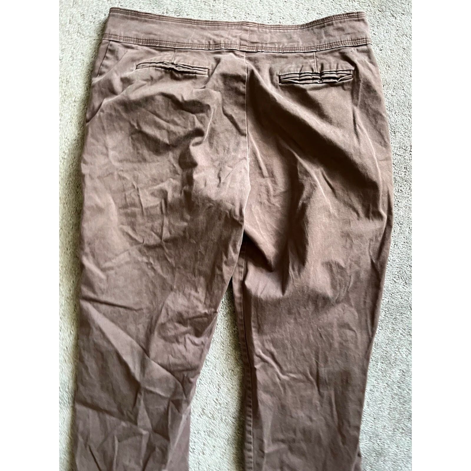 Lee Lee Natural Straight Leg Pants Women's 34x30 Brown Just Below the Waist Actual Size 24" / US 00 / IT 34 - 4 Thumbnail