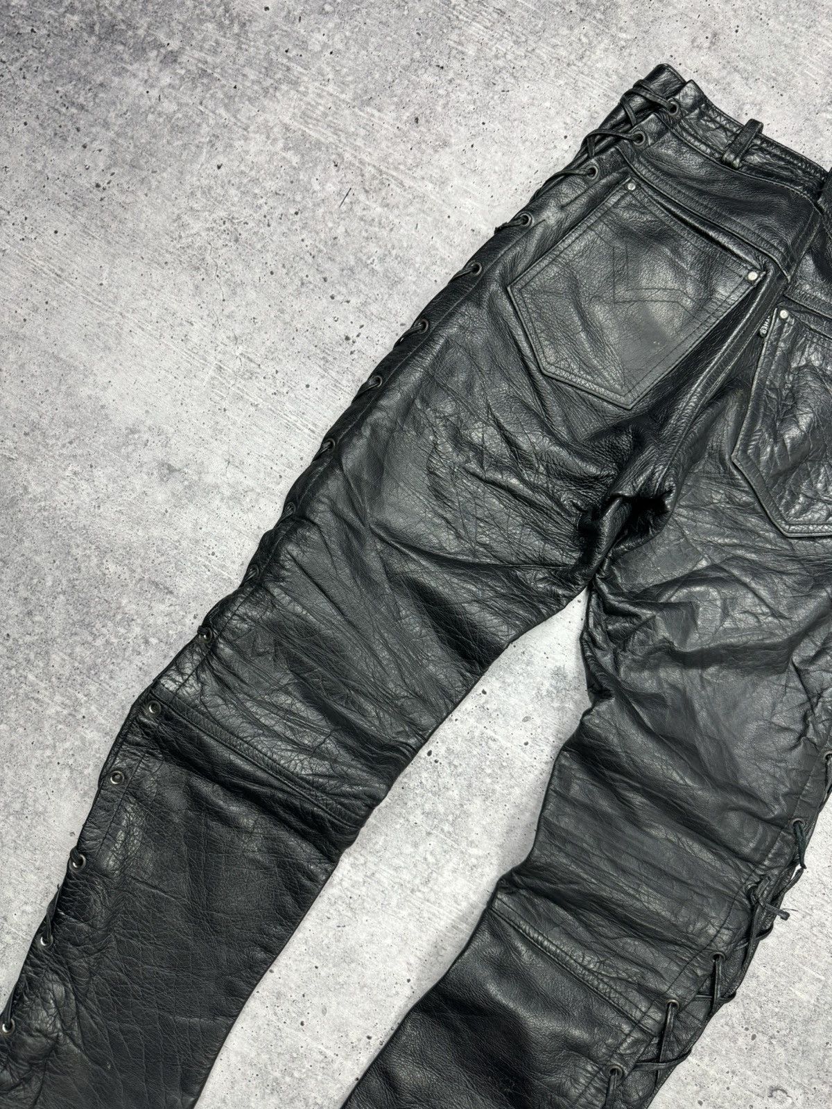 Genuine Leather × Vintage Vintage 90’s Y2K Style Casual Cowboy Genuine Leather Pants Size US 28 / EU 44 - 19 Thumbnail
