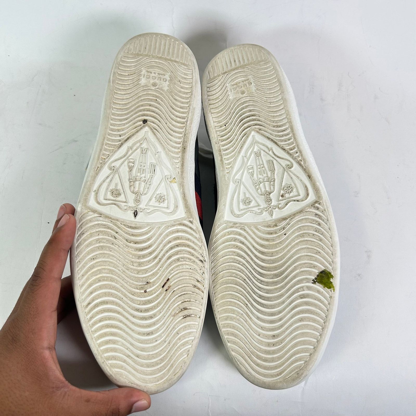 Gucci Gucci Grey Embossed Web Ace Sneaker Size 11 Size US 11 / EU 44 - 6 Thumbnail