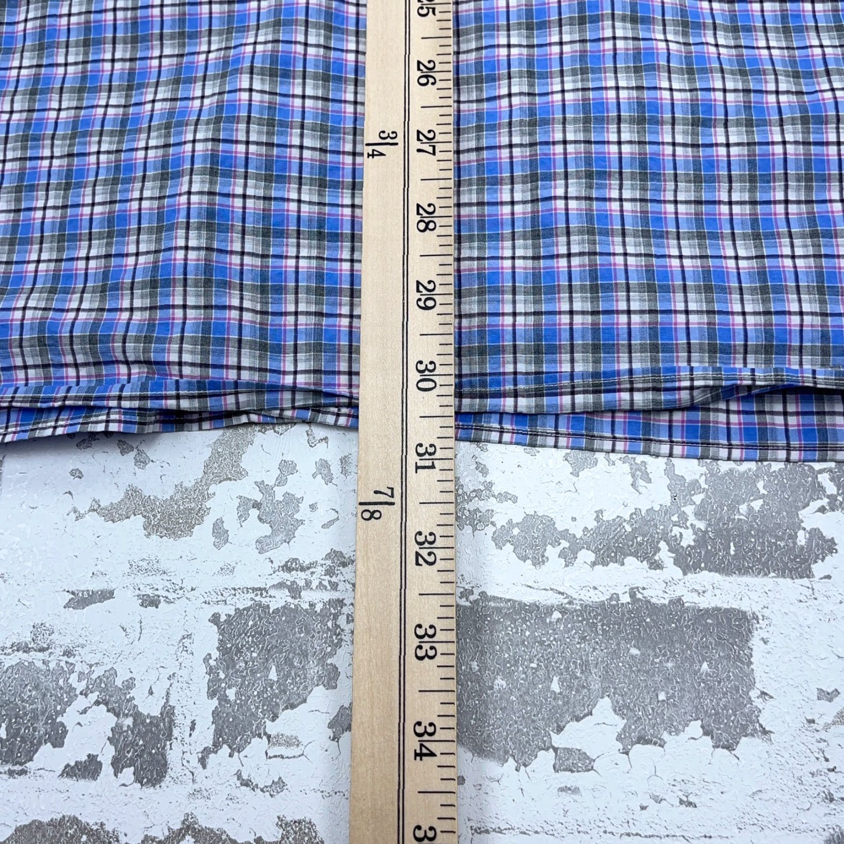 Ralph Lauren Ralph Lauren Shirt Men XL Blue Plaid Button Up Dress Stretch Cotton Poplin Size 46R - 7 Thumbnail
