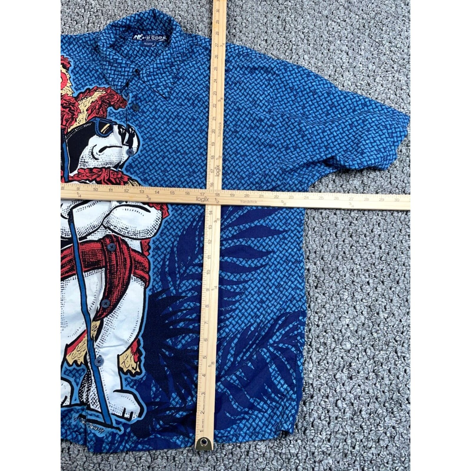Big Dogs VINTAGE Big Dogs Kahuna Shirt Adult Large Blue Geometric Loop Collar 90s Hawaiian Mens Large (US Made) Size US L / EU 52-54 / 3 - 4 Thumbnail