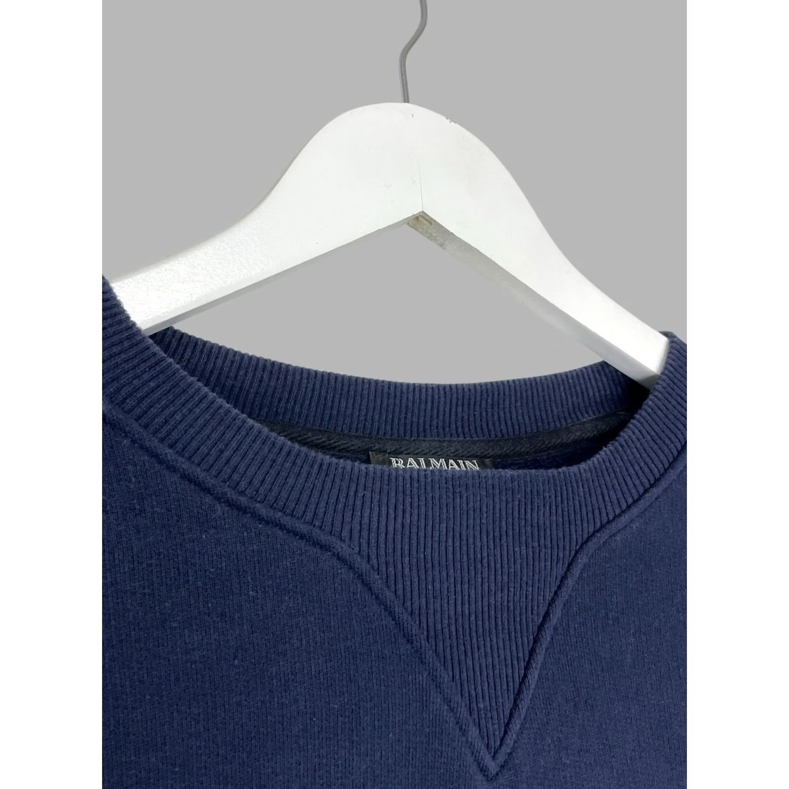 Balmain Balmain Sweatshirt Mens L Logo Crew Neck Navy Blue Designer Paris Pullover Regular All Seasons Size US L / EU 52-54 / 3 - 3 Thumbnail