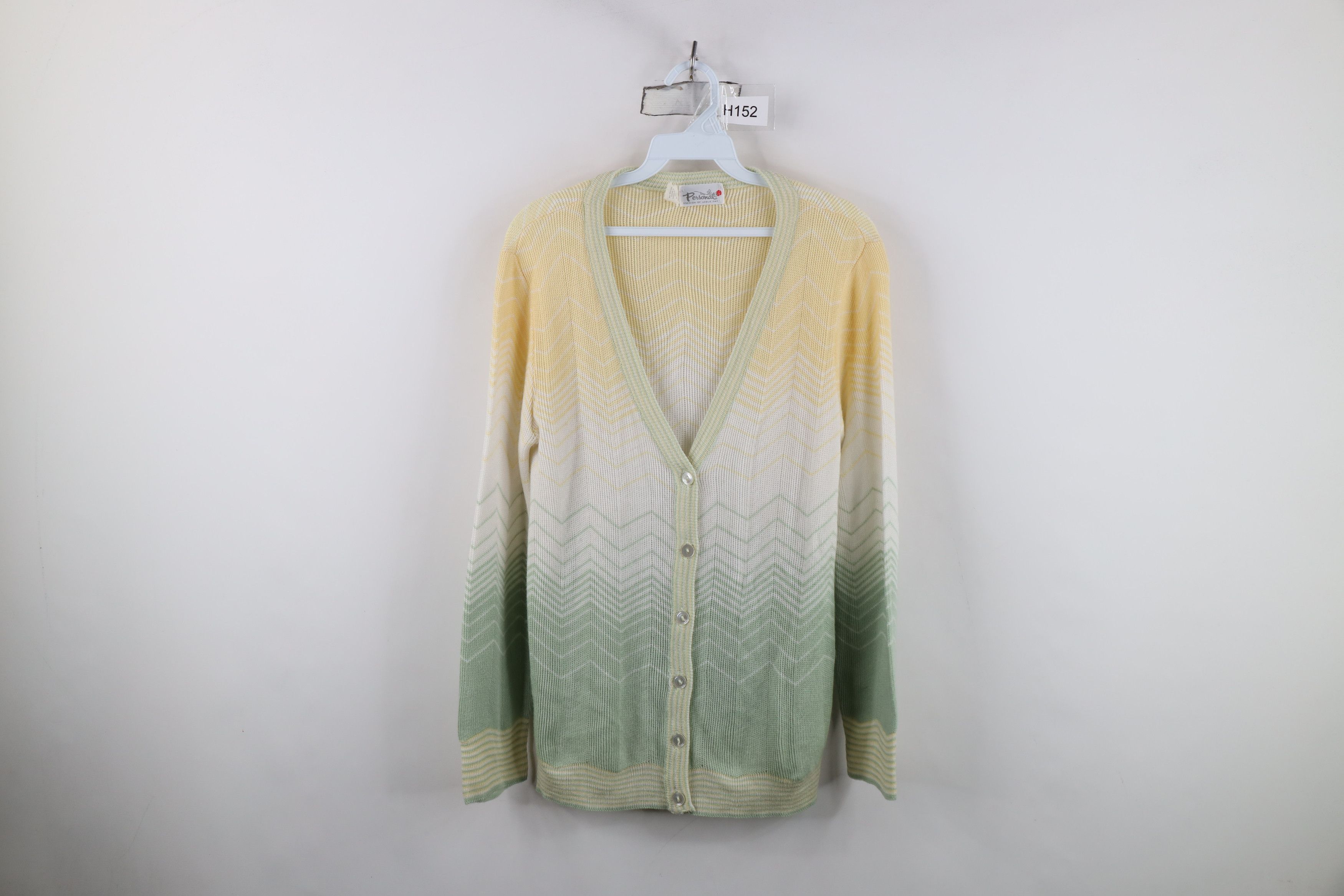 Vintage Vintage 90s Streetwear Herringbone Knit Cardigan Sweater USA Size M / US 6-8 / IT 42-44 - 1 Thumbnail