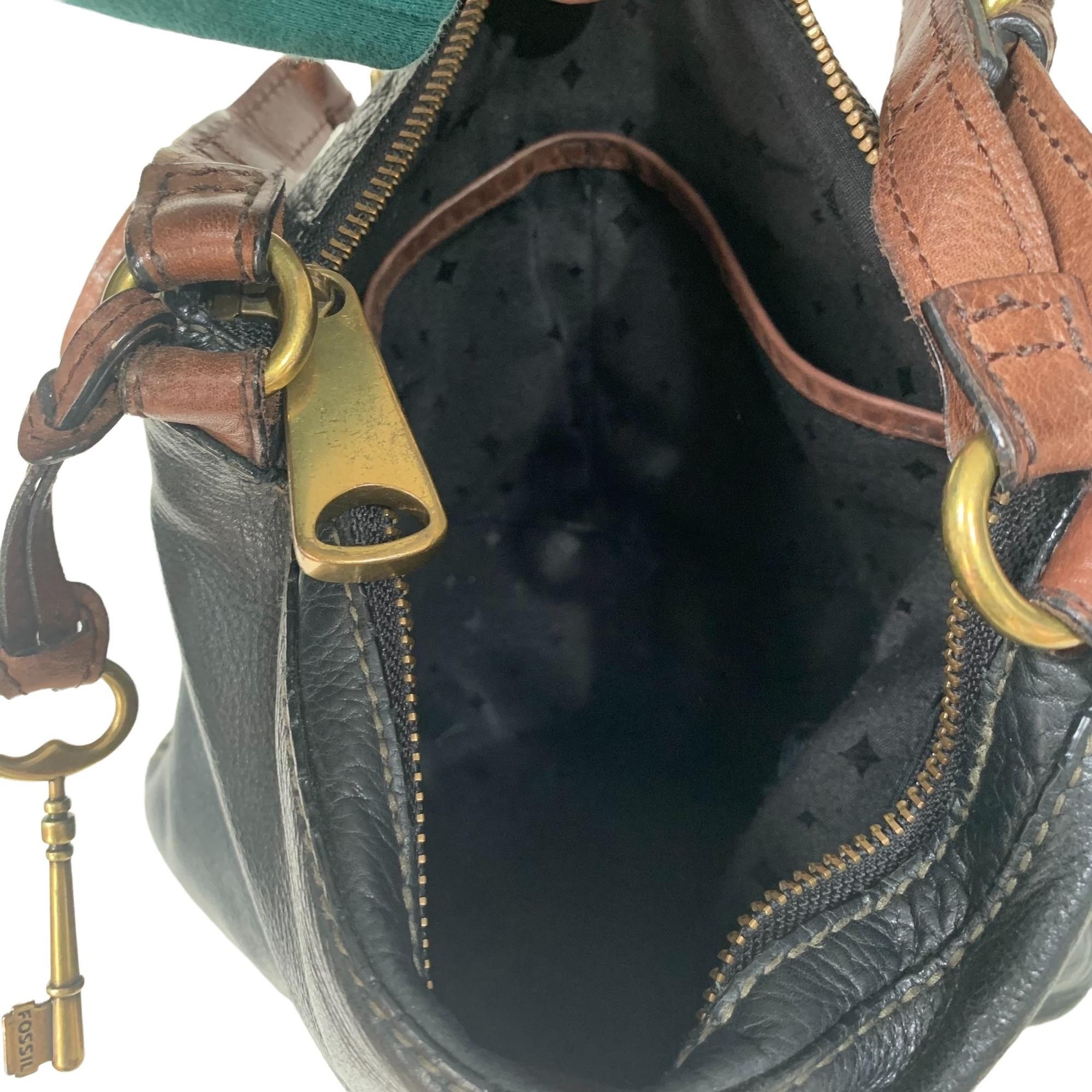 Fossil Fossil Cowhide Leather Gold Hardware Boho Crossbody Bag Size ONE SIZE - 12 Thumbnail