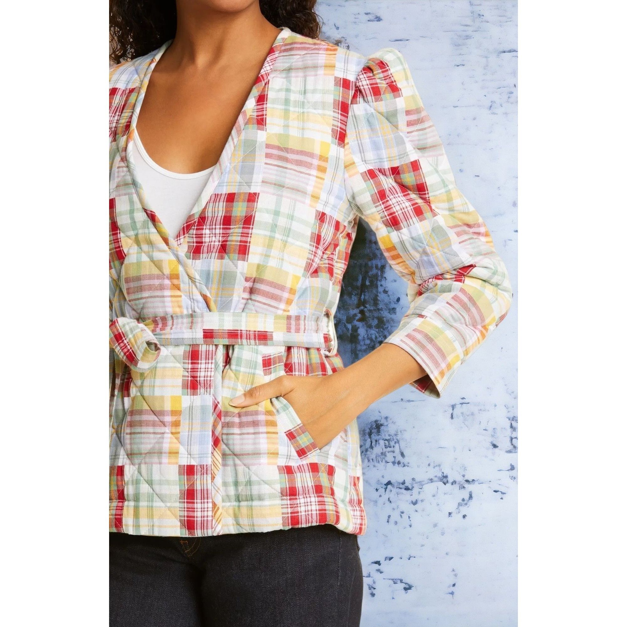 Cinq a Sept Cinq à Sept Triss Quilted Organic Cotton Wrap Jacket NEW S Size S / US 4 / IT 40 - 7 Thumbnail