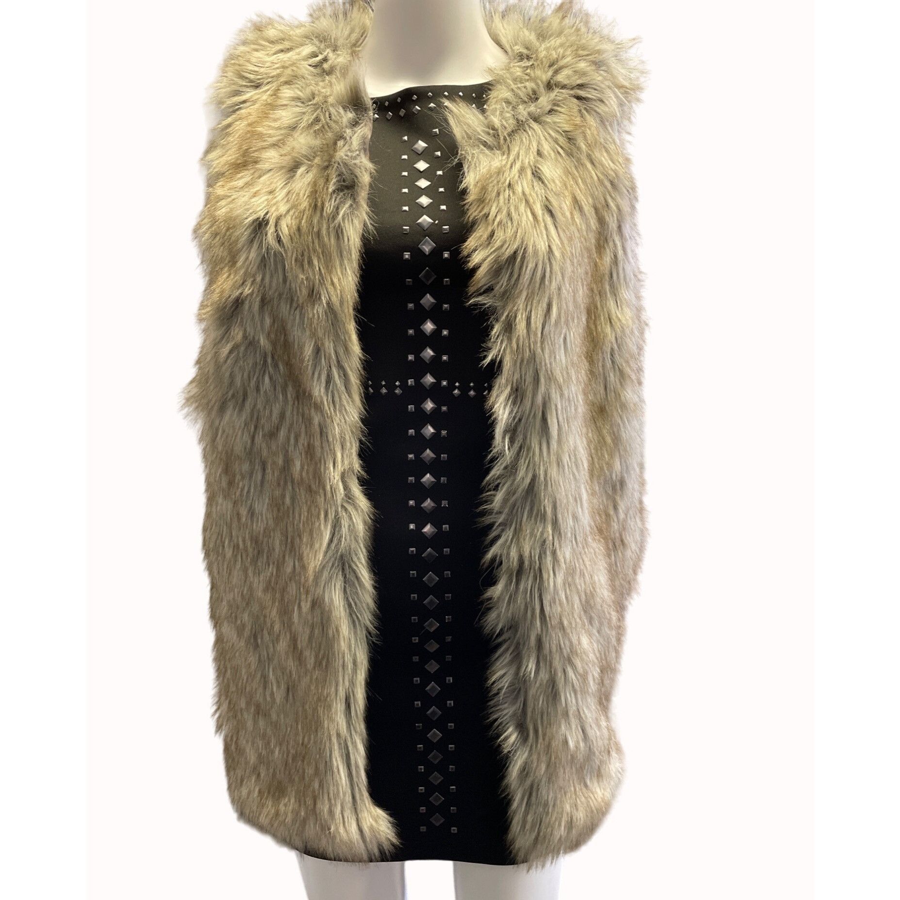 Rachel Zoe Rachel Zoe Women's Faux Fur Vest Brown/Gray Size M SKU 5746 Size M / US 6-8 / IT 42-44 - 2 Thumbnail