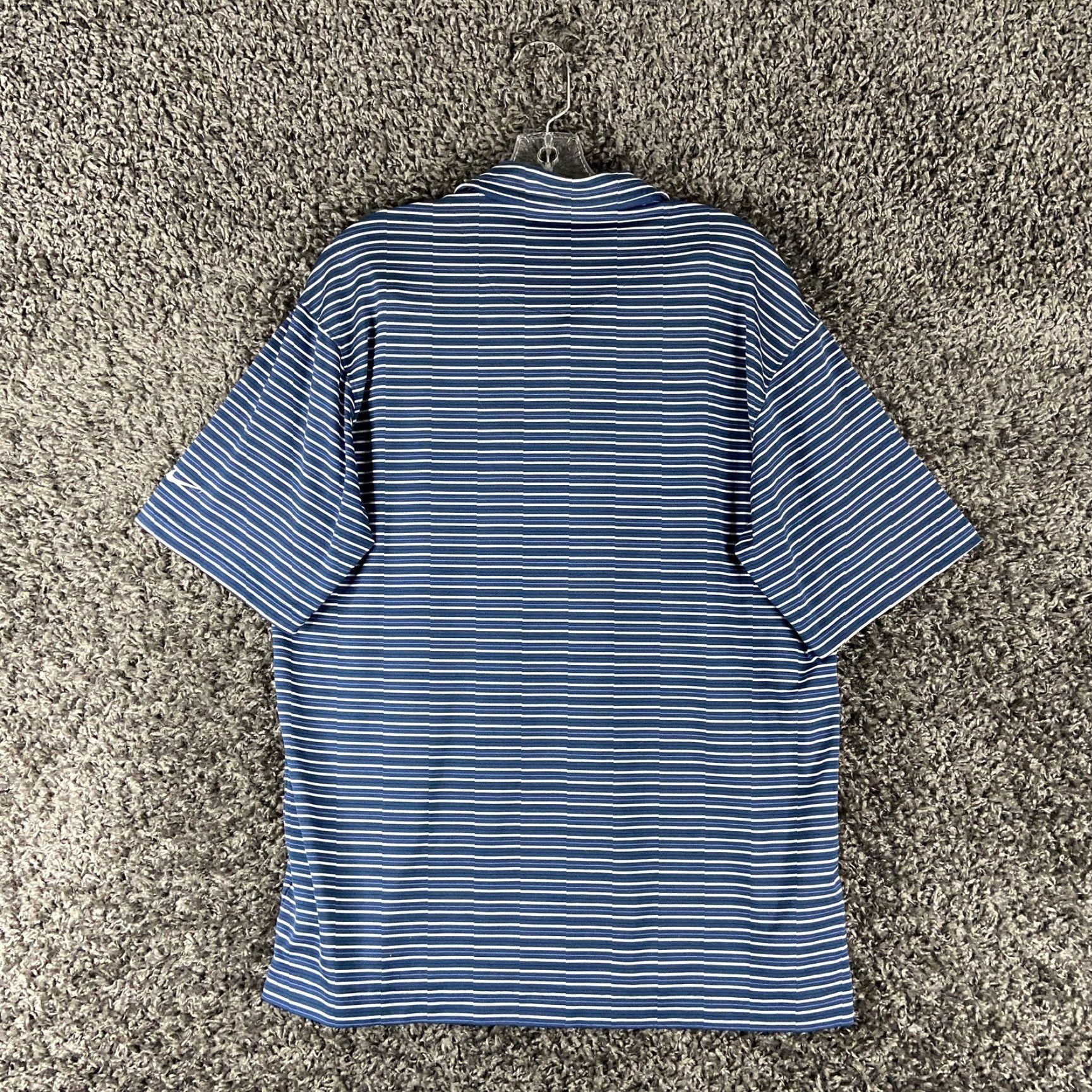 Nike Nike Polo Mens M Blue Striped Dri-Fit UV Size US M / EU 48-50 / 2 - 8 Thumbnail