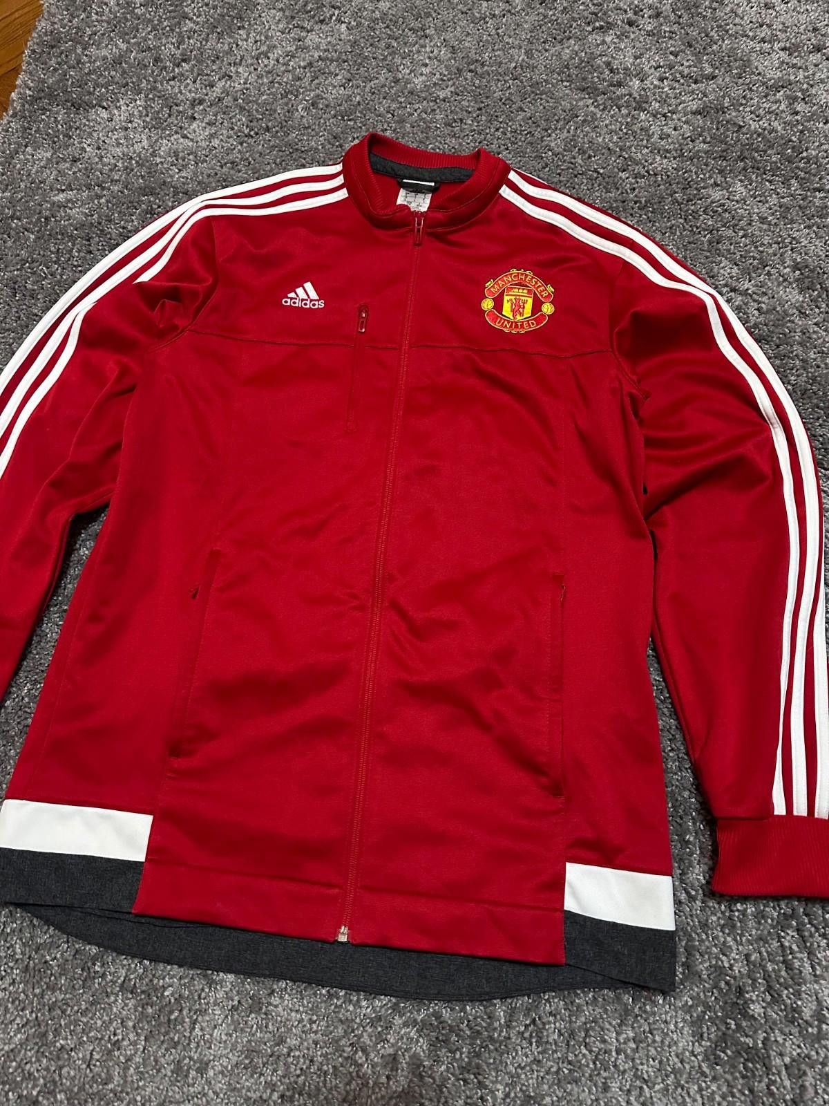 Adidas Manchester United Training Football Soccer Track Top Jacket Size US L / EU 52-54 / 3 - 3 Thumbnail