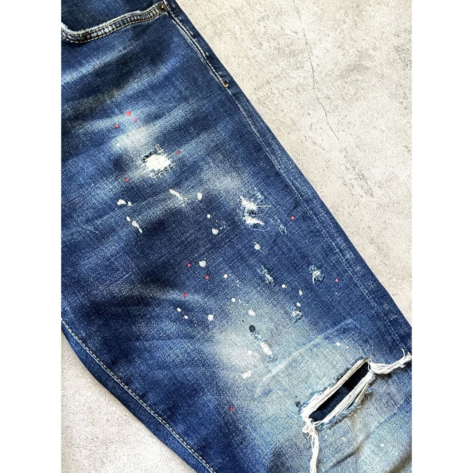 Dsquared2 Dsquared2 Slim Jeans Distressed Paint Denim Jeans Made In Italy Size 48 Mens Slim Blue City Biker 90s? Size US 32 / EU 48 - 7 Thumbnail