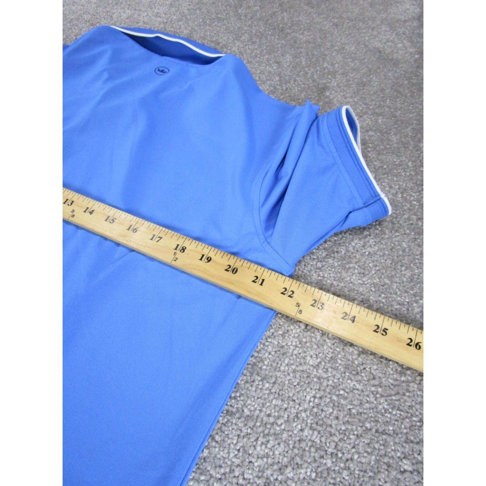 Peter Millar VINTAGE Peter Millar Polo Shirt Mens Large Crown Crafted Short Sleeve Golf Shirt Regular Blue Polyester Men L Size Polo Mens Golf Size US L / EU 52-54 / 3 - 6 Thumbnail