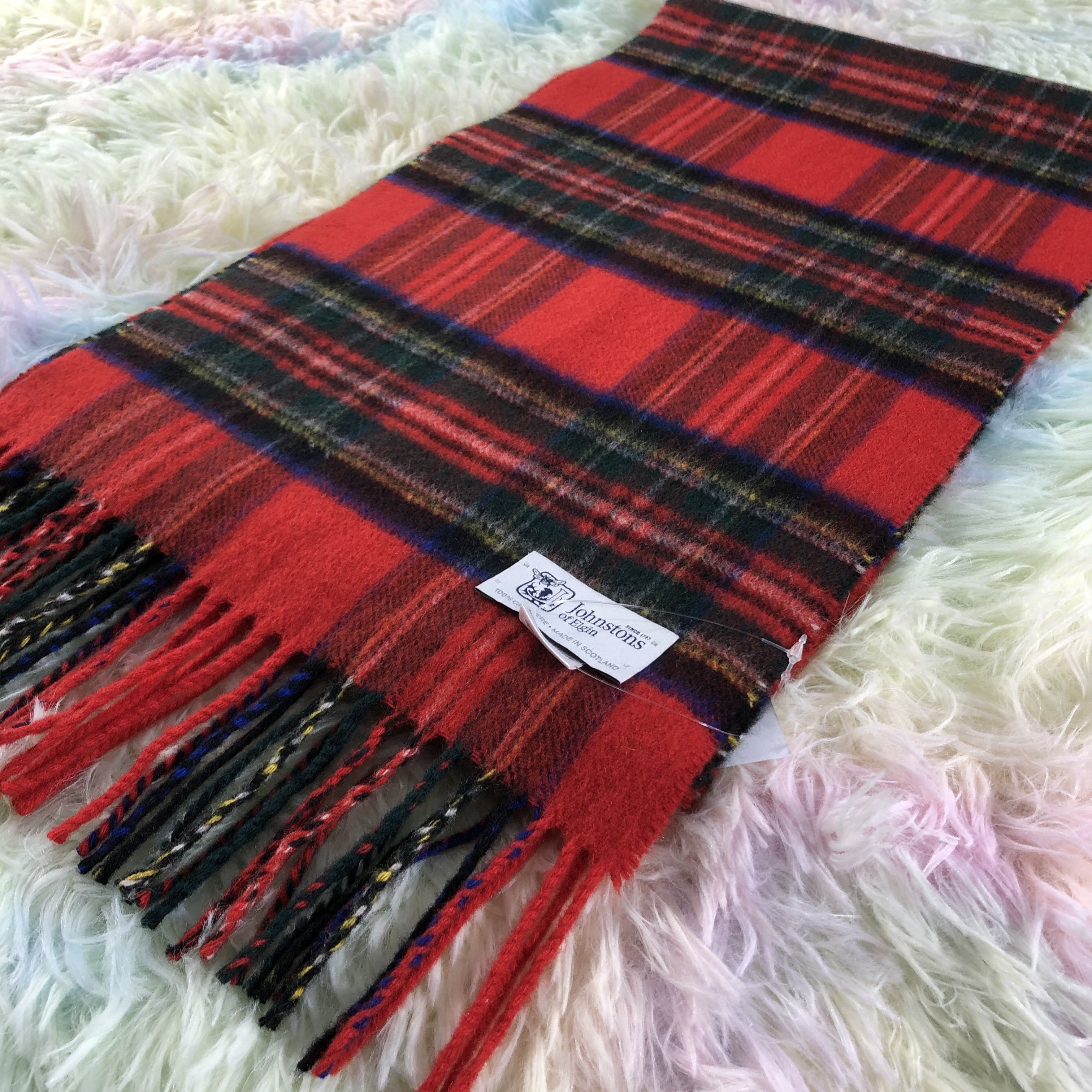 Johnstons Of Elgin × Vintage Johnstons Of Elgin Scarf / Muffler / Neckwear - KM210 Size ONE SIZE - 3 Thumbnail