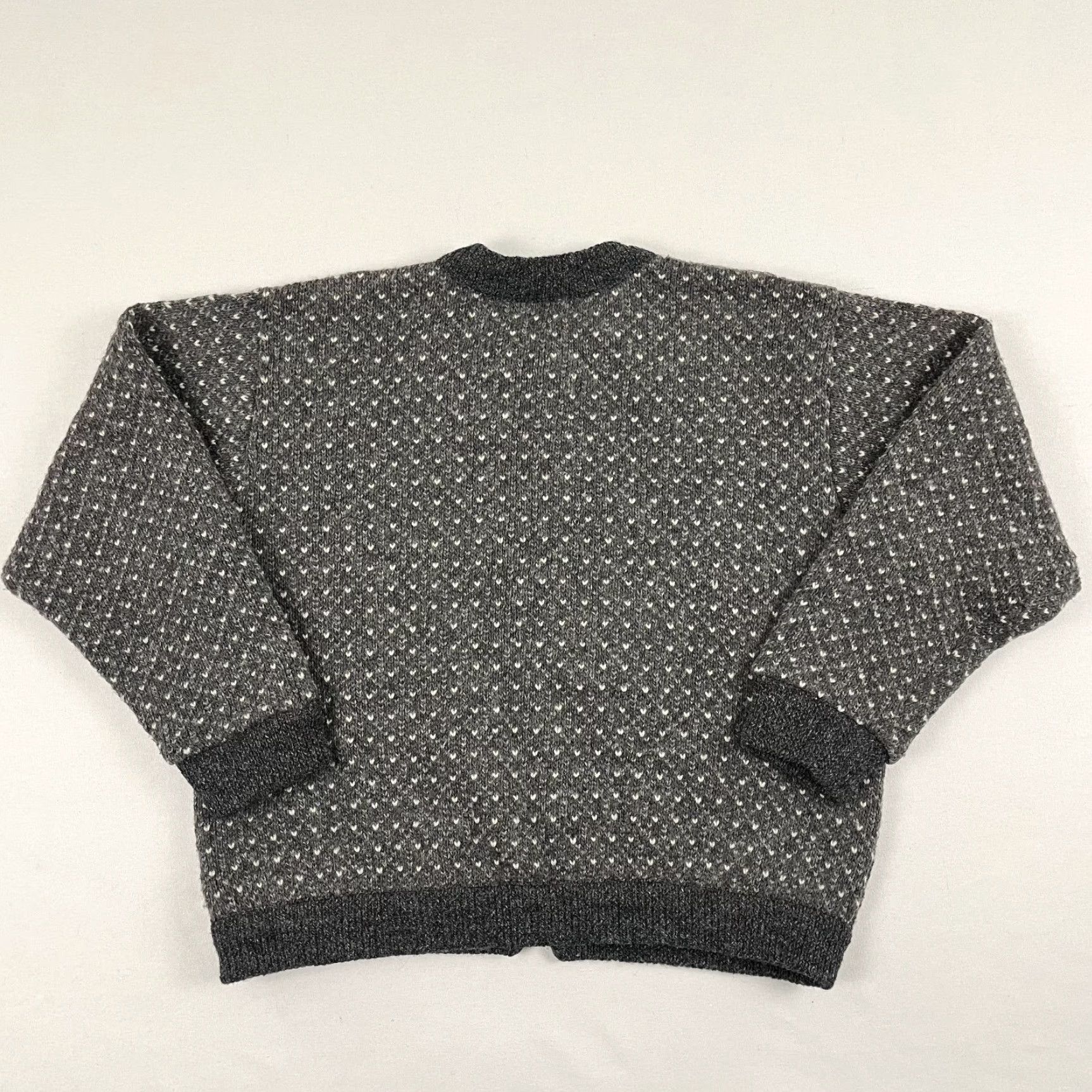 Vintage VTG L.L. Bean Cardigan Sweater Womens Small Gray Wool Birds Eye Metal Clasp Norway Ladies Size S / US 4 / IT 40 - 8 Thumbnail