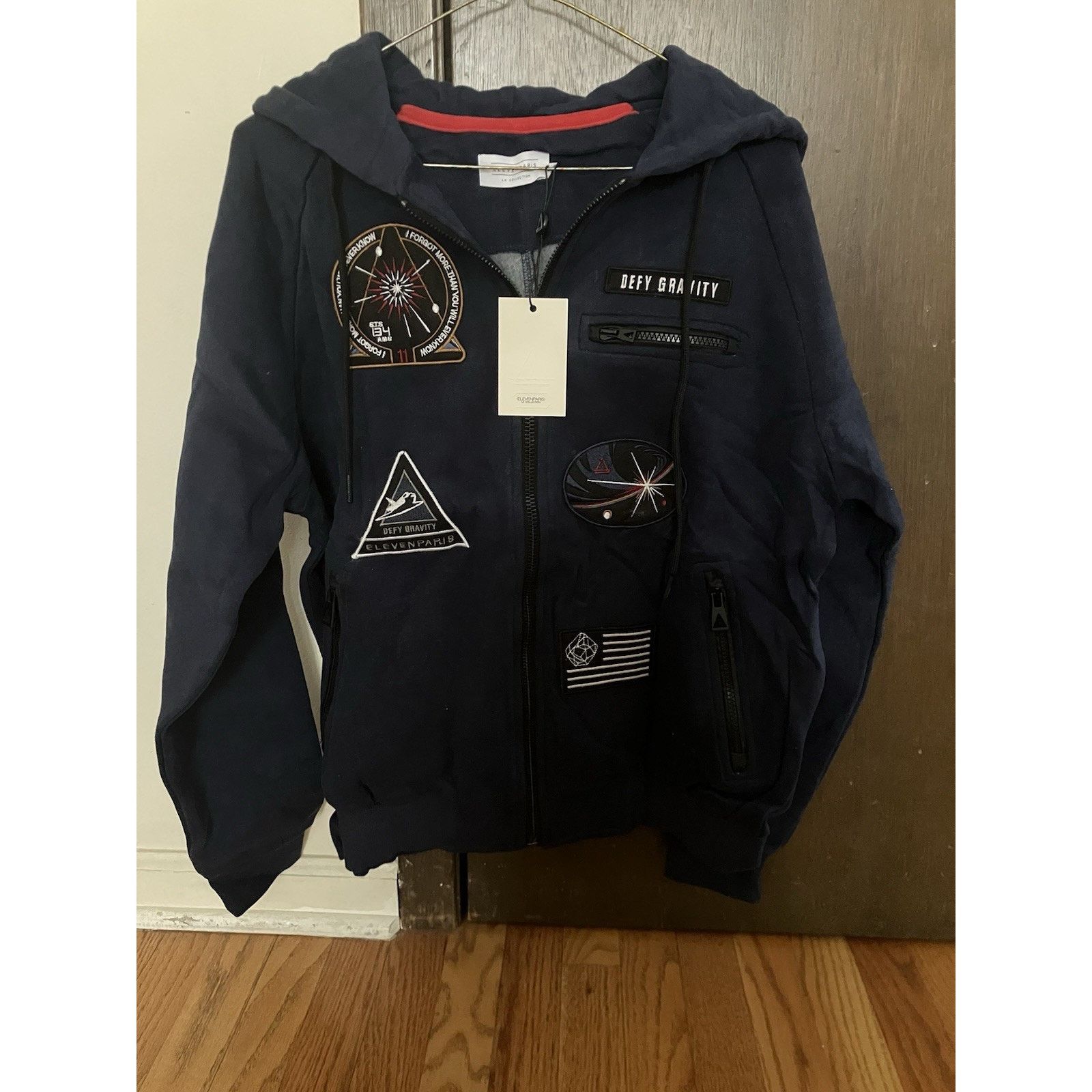 Eleven Paris Eleven Paris Magala 'Defy Gravity' Patch Hoodie - Navy - S Size US S / EU 44-46 / 1 - 1 Thumbnail