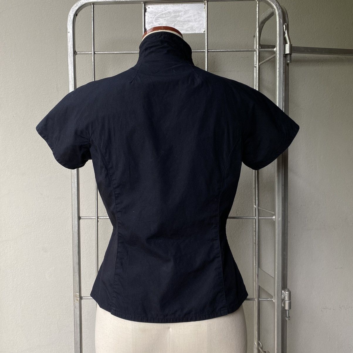 Zucca Zucca Black Short Sleeve Button-Up Blouse Size M / US 6-8 / IT 42-44 - 2 Thumbnail
