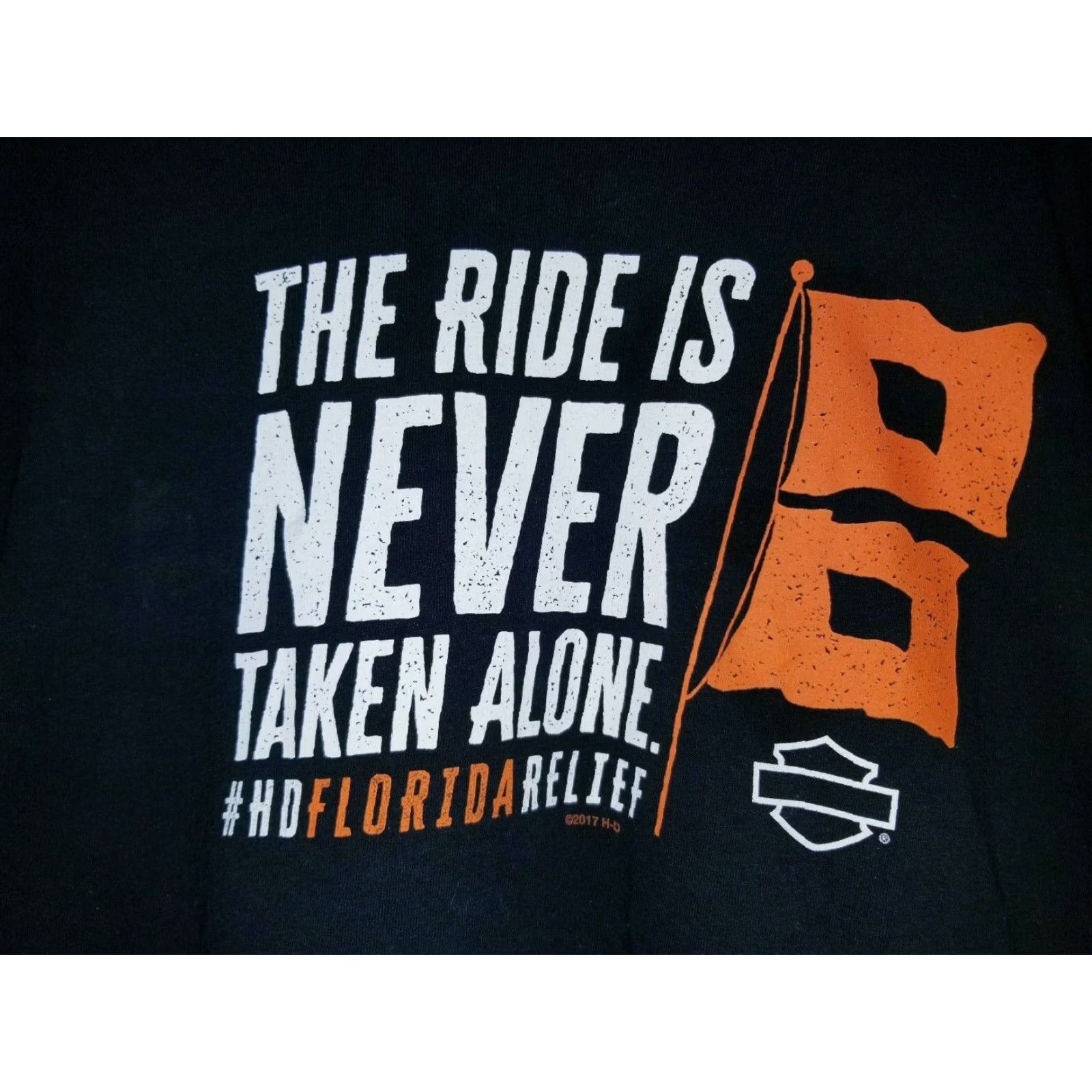 Harley Davidson Harley-Davidson T-Shirt Mens XL Black HD Florida Relief Hurricane Support Fund Graphic Tee Short Sleeve Crew Neck Regular Fit Size US XL / EU 56 / 4 - 2 Thumbnail