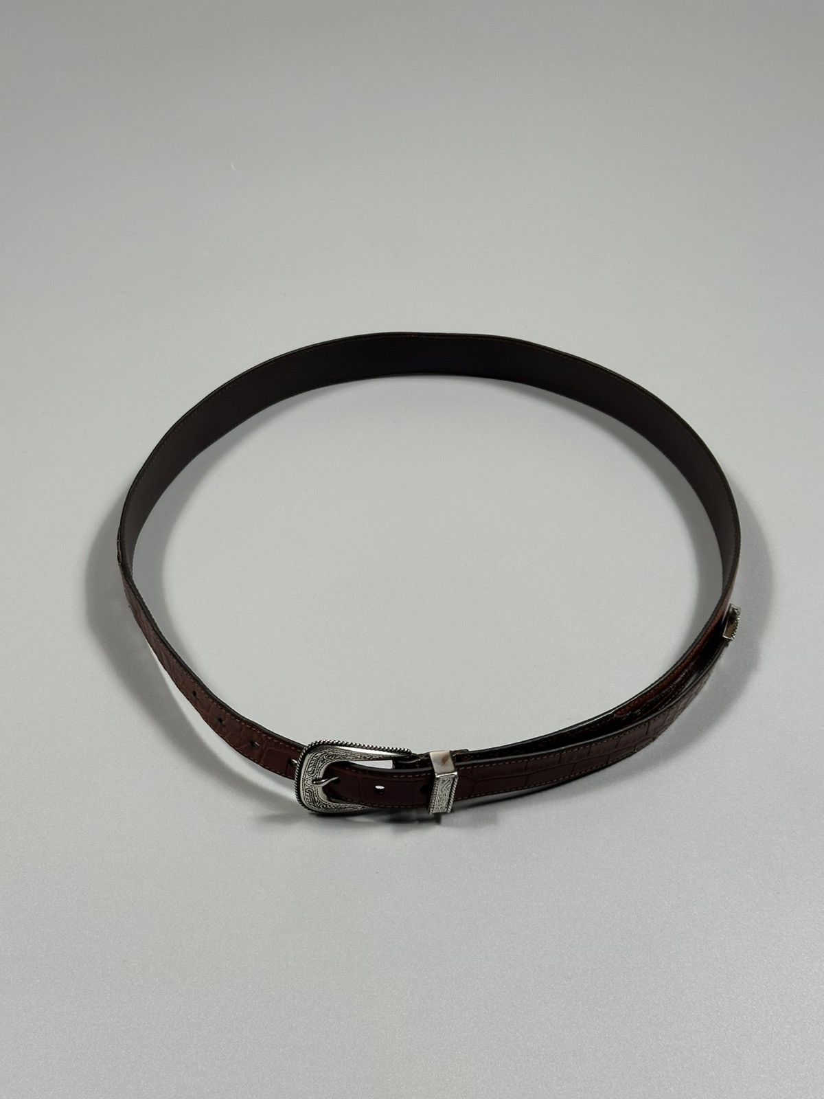Brunello Cucinelli Brunello Cucinelli Croc Leather Sterling Silver Western Belt Size ONE SIZE - 5 Thumbnail