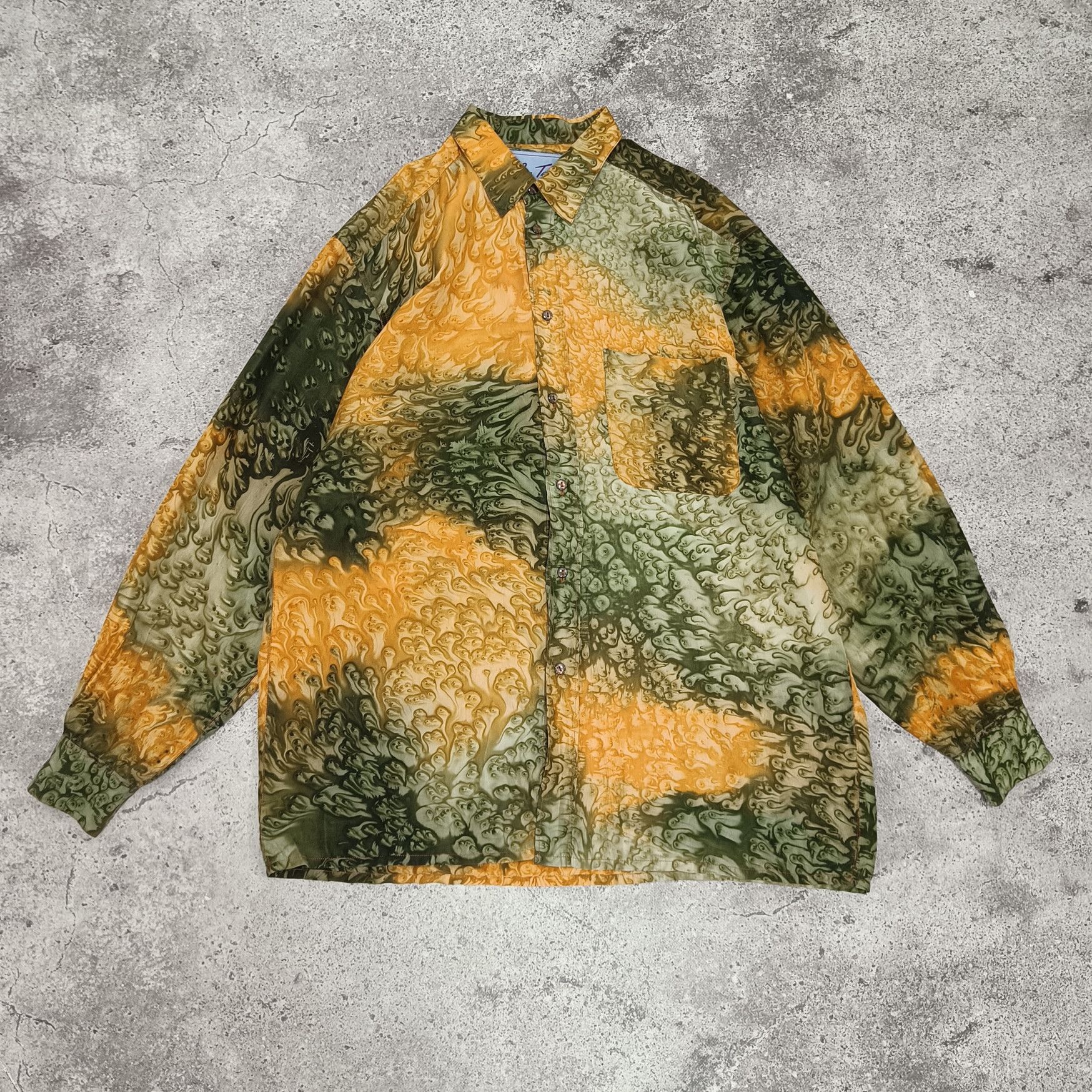 Vintage Silk Printed Shirt Long Sleeve