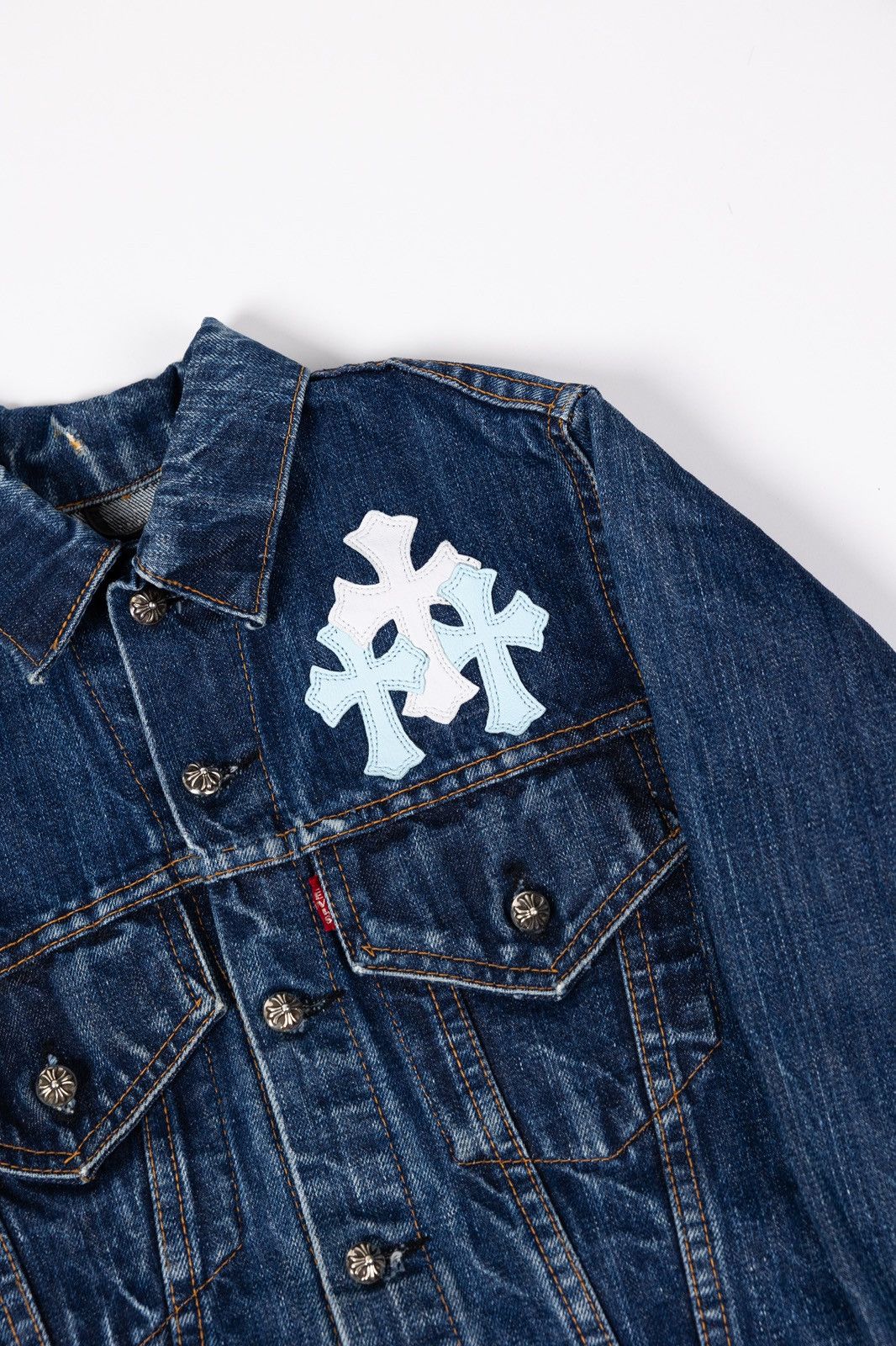 Chrome Hearts Chrome Hearts KIDS Cross Patch Denim Jacket Size XXS / US 00 / IT 34 - 3 Thumbnail