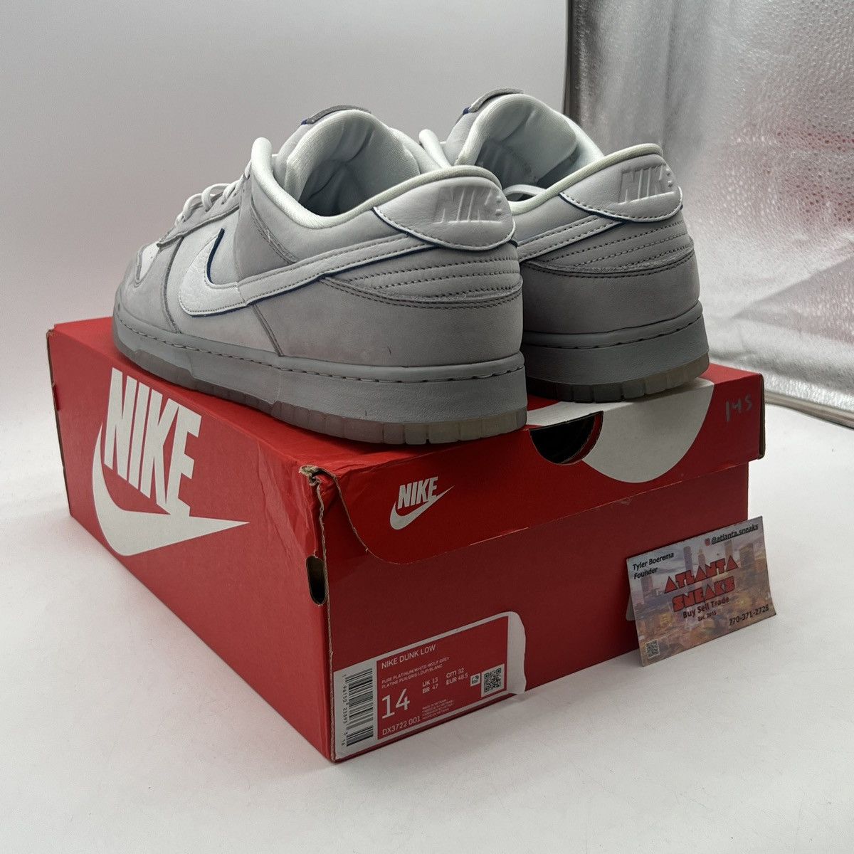 Nike Nike dunk low wolf grey pure platinum Size US 14 / EU 47 - 4 Thumbnail
