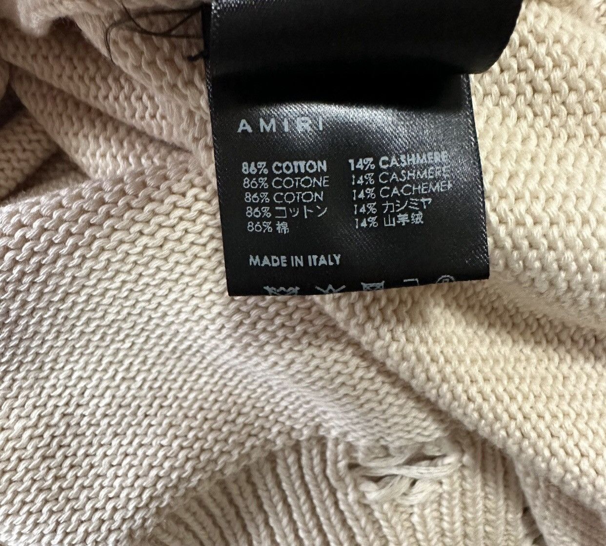 Amiri Amiri chest letter logo jacquard tassel damaged sweater Size US XL / EU 56 / 4 - 8 Thumbnail