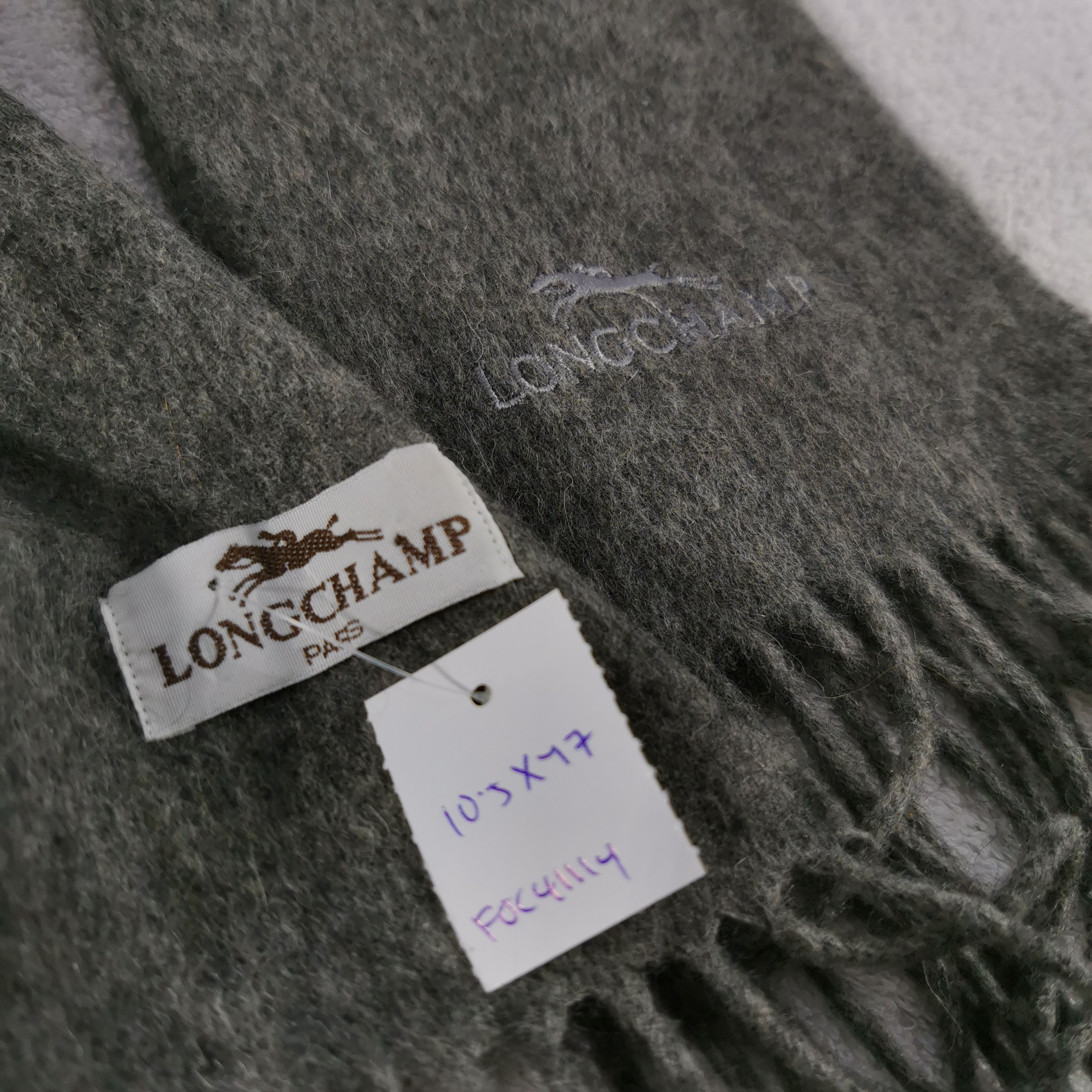 Longchamp Vintage Longchamp Scarf Fringe Muffler Winter Wool Scarves Size ONE SIZE - 5 Thumbnail